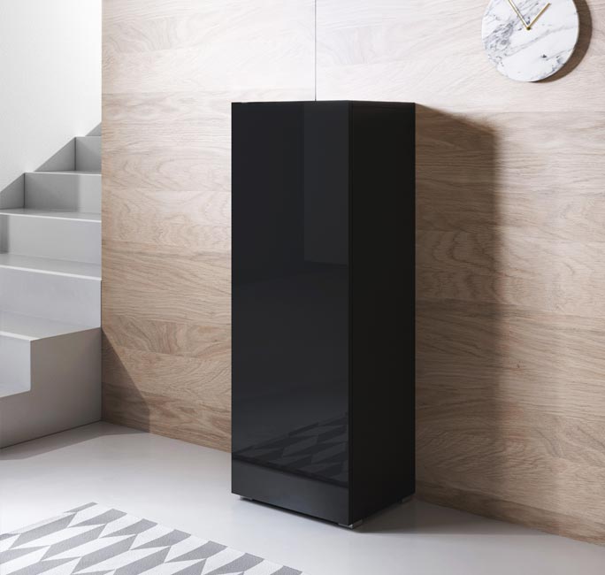 Armário Leiko V1 (40x128cm) preto com pés padrão