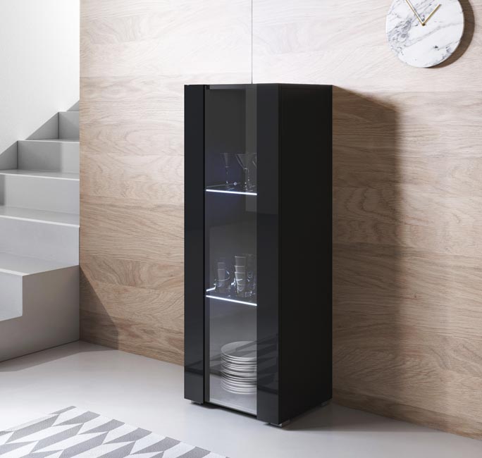 Estante Modelo Leiko V2 (40x128cm) Preto com Pés Padrão