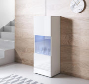 Vitrina Leiko V3 (40x128cm) Branco com Pernas Padrão