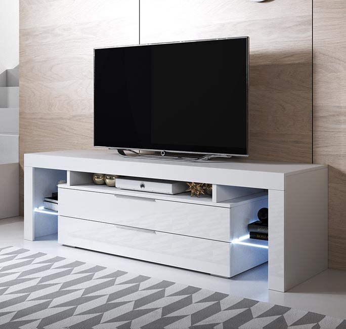 Móvel de TV Sayen (160x53cm) branco com LED RGB