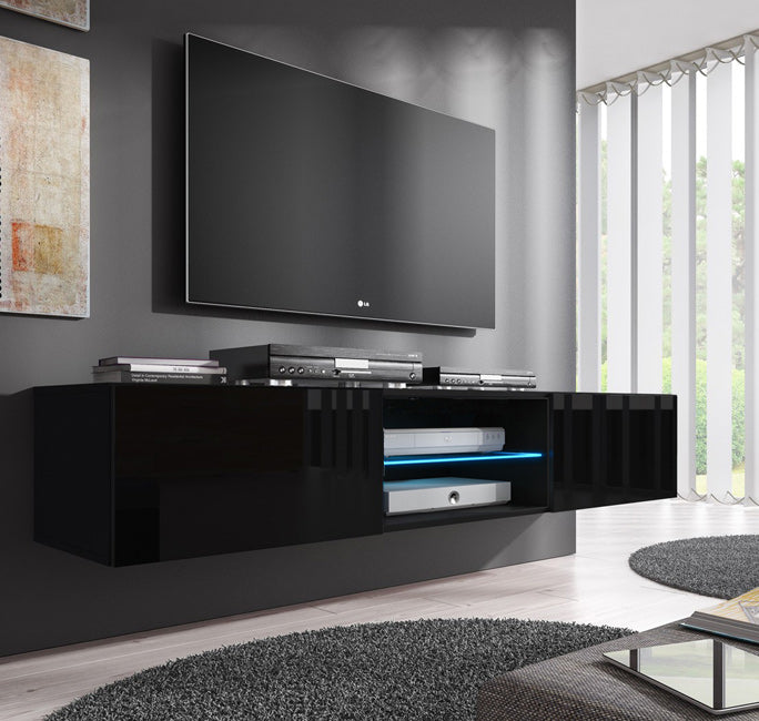 Móvel de TV Tenon em preto (160 cm)