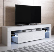 Móvel TV Uriel (160x45cm) branco com LED RGB