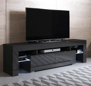 Móvel TV modelo Uriel (160x45cm) preto com LED RGB