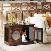 Móvel de Casa de Banho para Gatos Recinto de Caixa de Areia com Grade Metálica Porta Transparente Tampo Espaçoso 82 x 47 x 60 cm Café