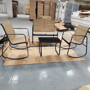 Conjunto de Móveis de Jardim de 4 Peças com Suave Movimento de Balanço Conjunto de Móveis para Terraço Conjunto de Assentos Castanho