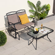 Banco Baloiço de Jardim de 2 Lugares – 104 x 72 x 94 cm – Castanho – Metal