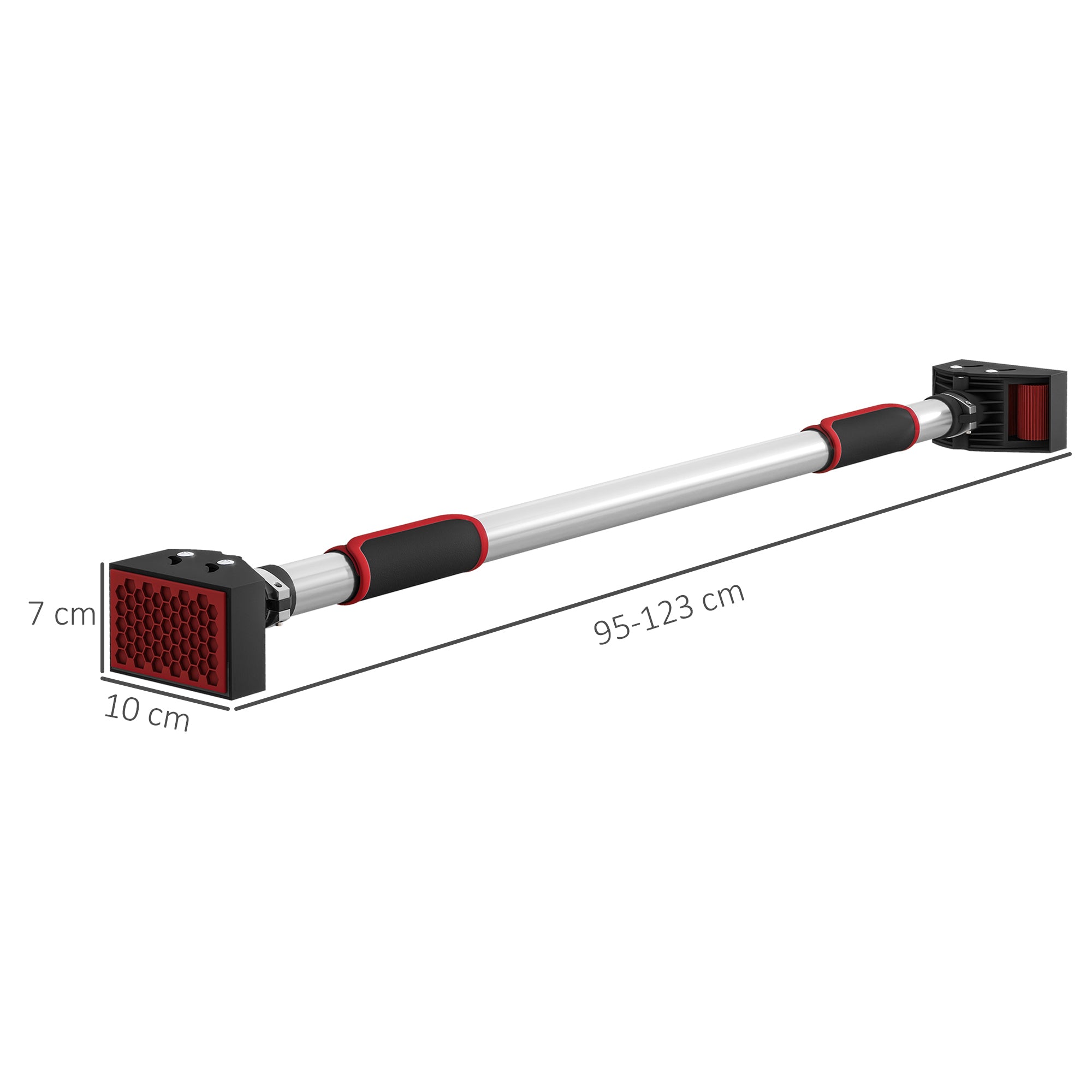 Barra de Elevação Ajustável 95-123 cm Vermelho e Preto
