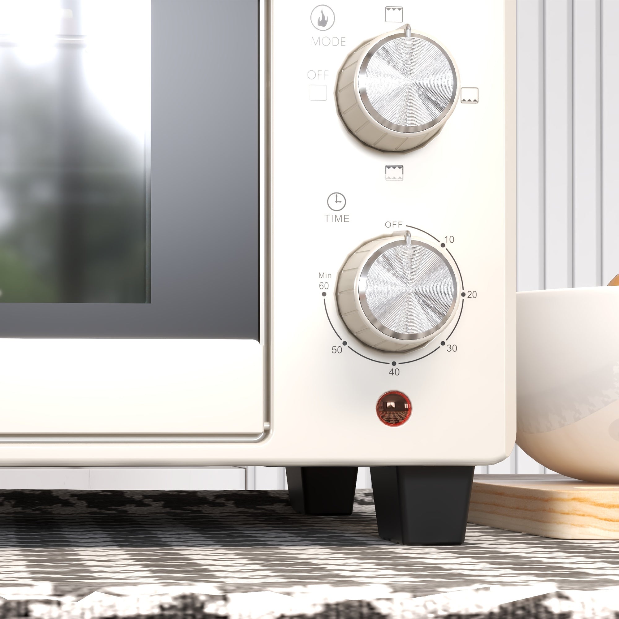 Forno Elétrico – 21L – Creme Branco – Metal e Vidro Temperado