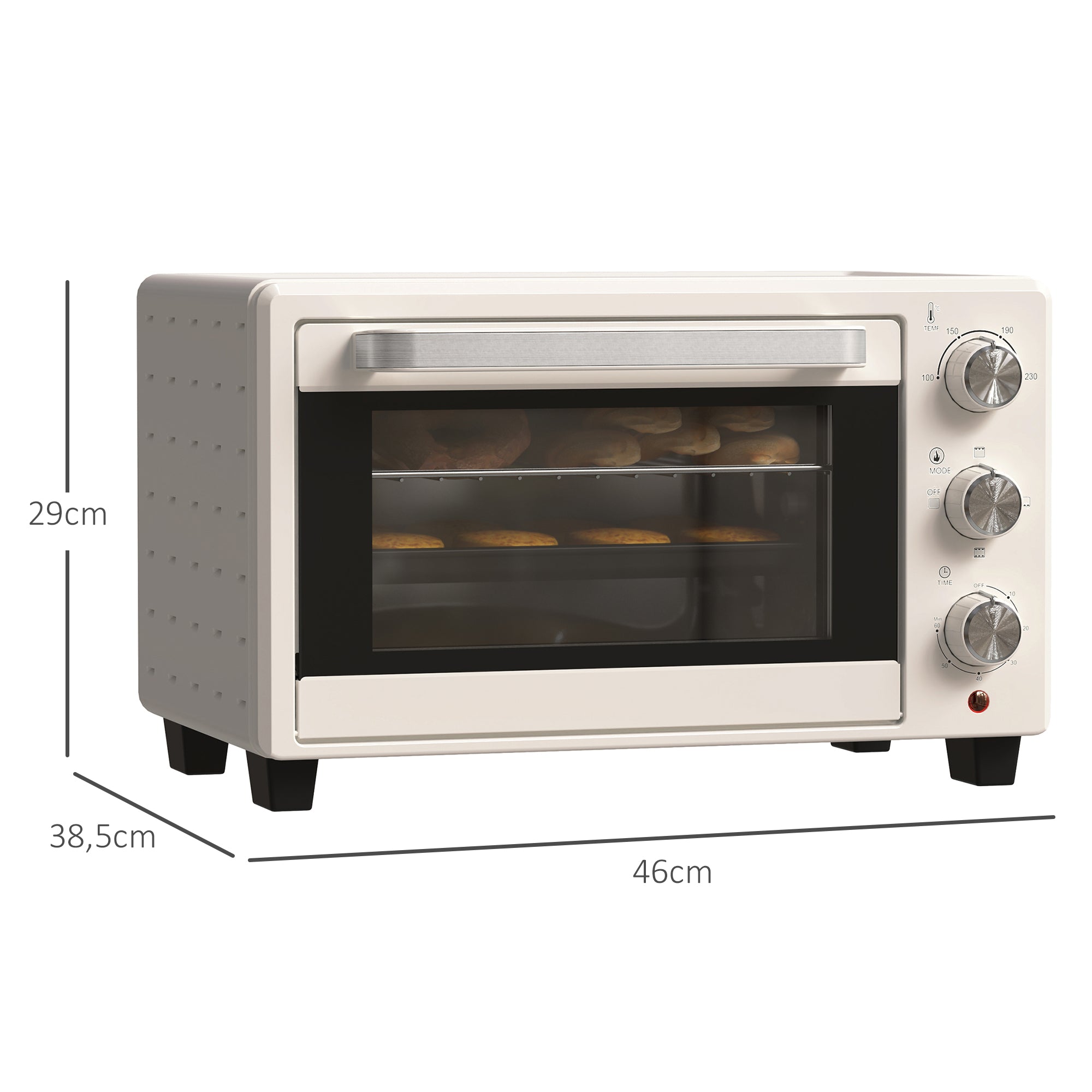 Forno Elétrico – 21L – Creme Branco – Metal e Vidro Temperado