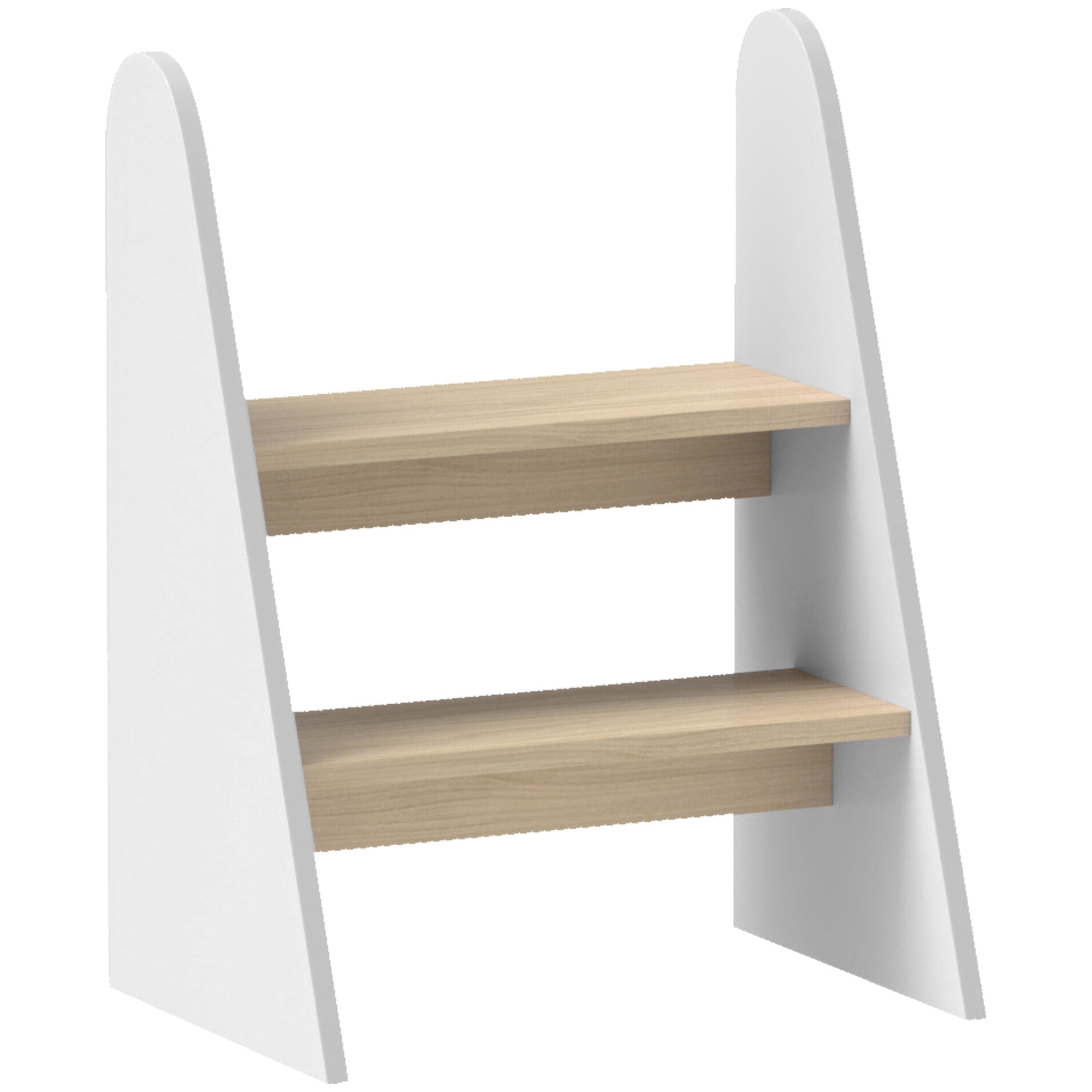 Banco Infantil 2 Degraus Torre de Aprendizagem para Casa de Banho e Cozinha - 43x30x55 cm Branco