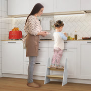 Banco Infantil de 2 Degraus – 43x30x55 cm – Branco – MDF
