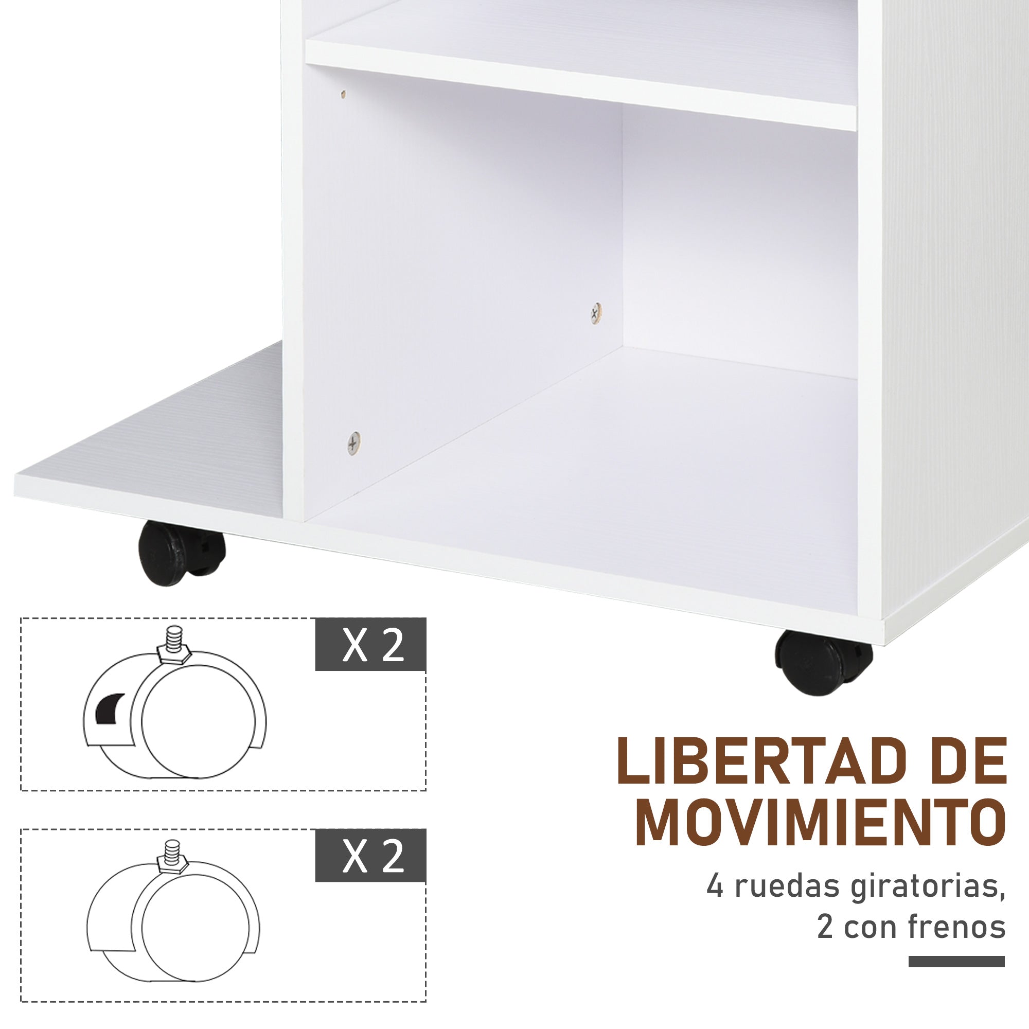 Armário para Impressora de Escritório 60x40x68,5cm Branco