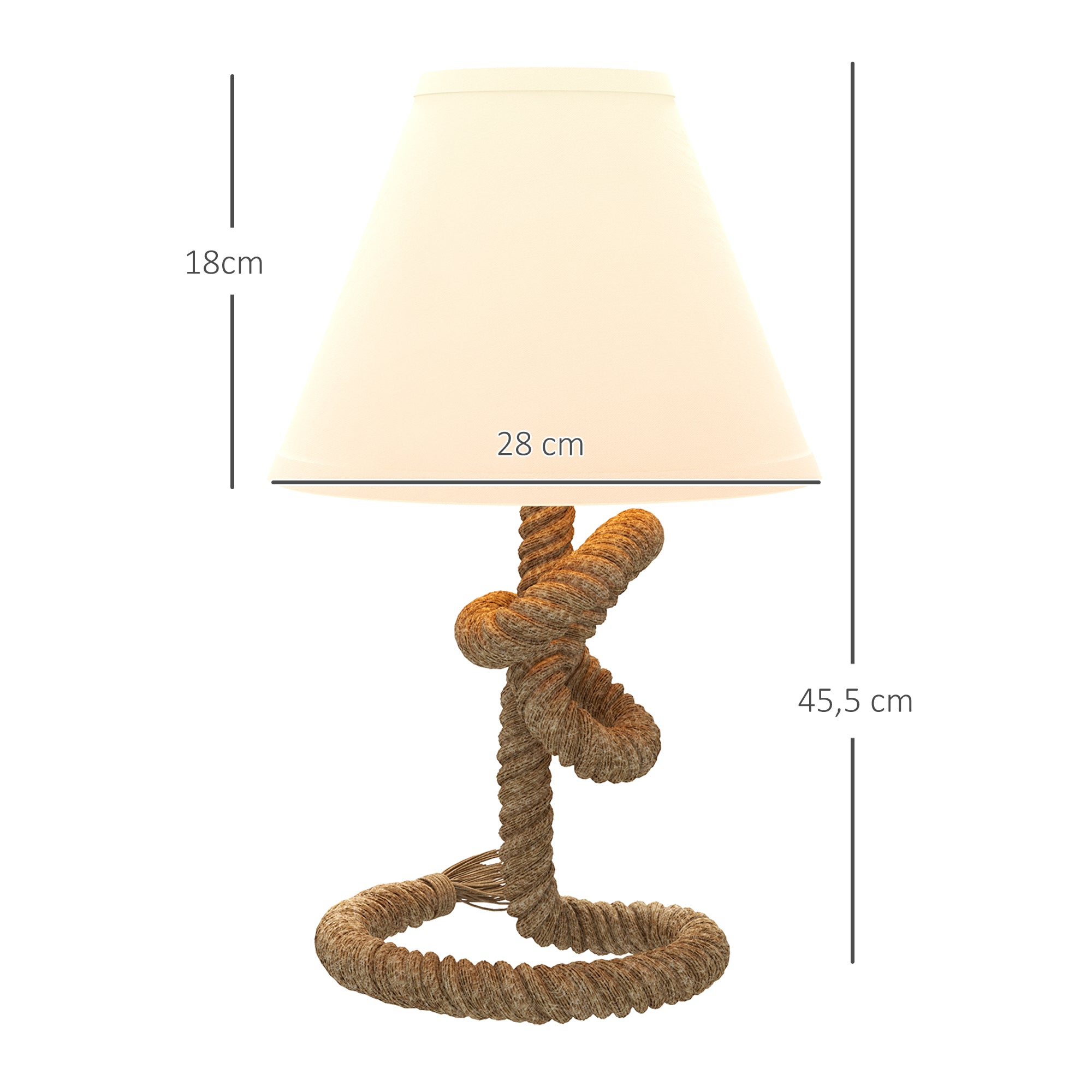 Candeeiro de Mesa Ø28x45,5 cm Marrom e Bege