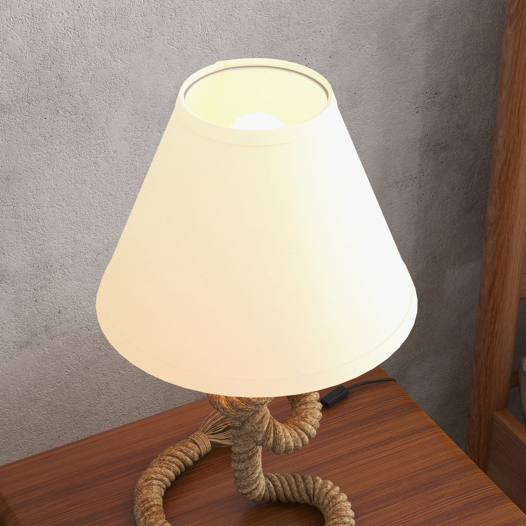 Candeeiro de Mesa Ø28x45,5 cm Marrom e Bege