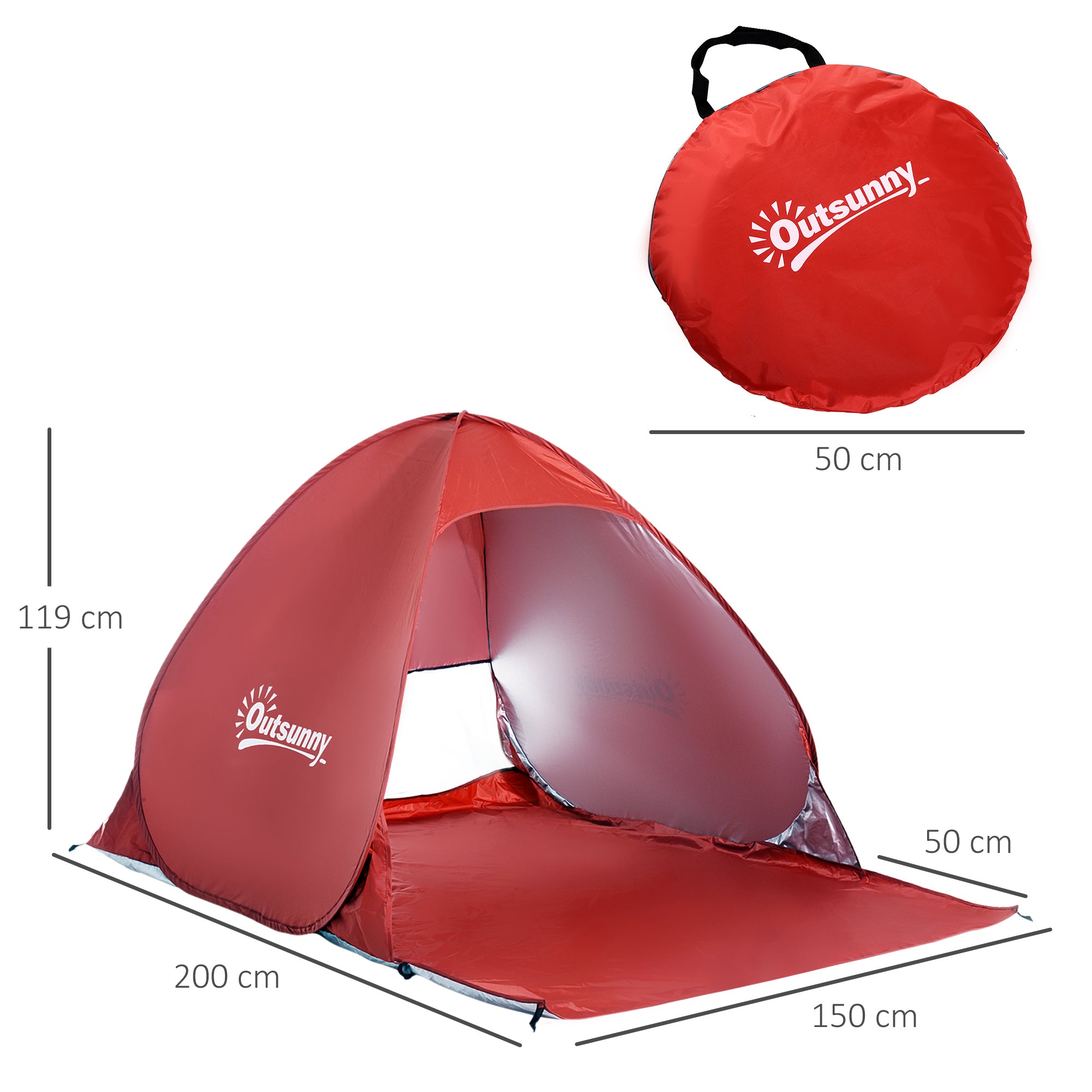 Tenda Pop-up Portátil 150x200x115cm - Cor Disponível