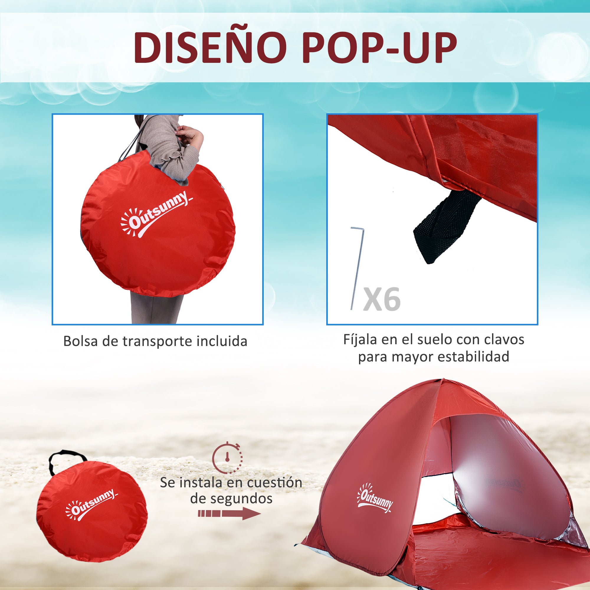 Tenda Pop-up Portátil 150x200x115cm - Cor Disponível