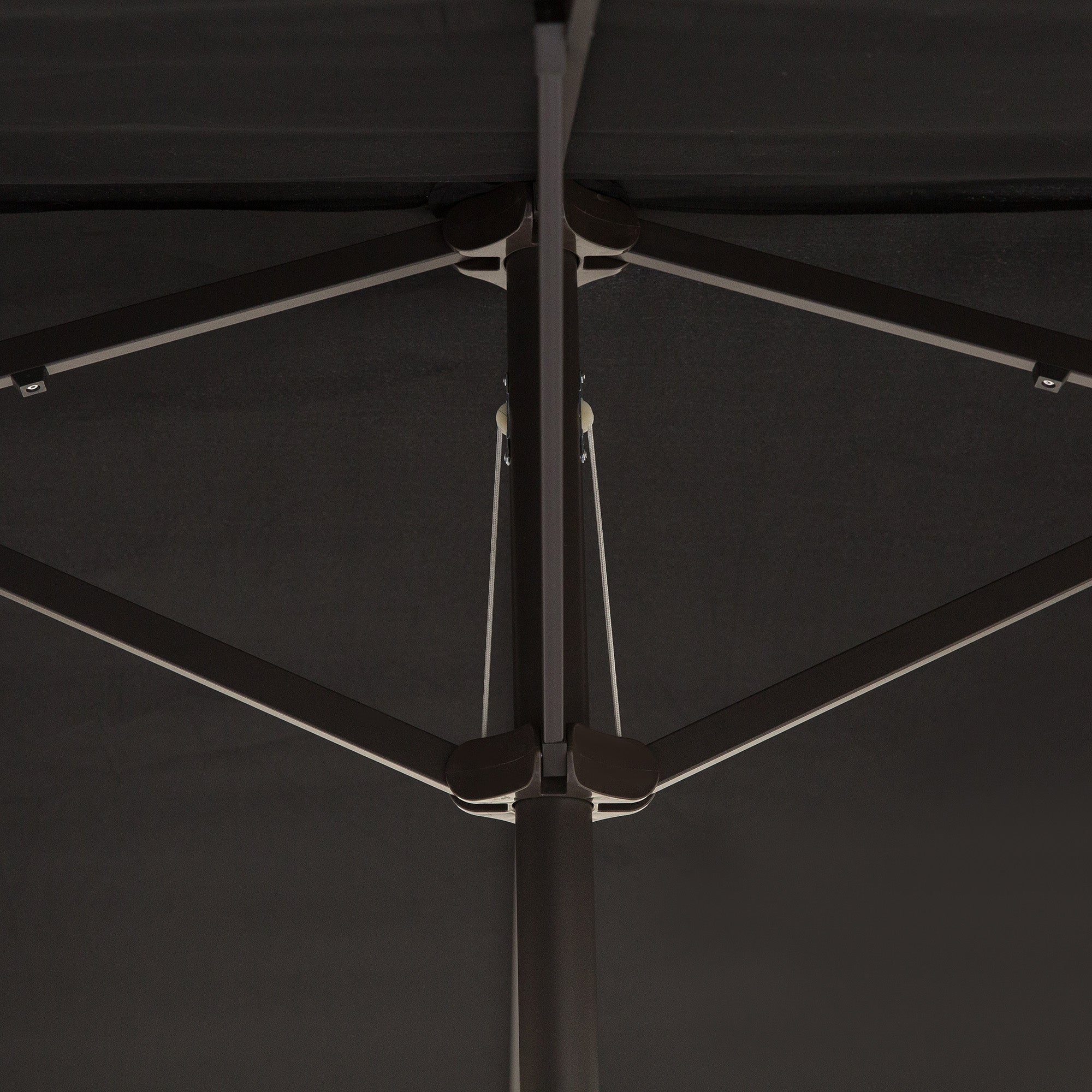 Chapéu de Sol Duplo - 455x265x238 cm - Preto - Poliéster e Aço