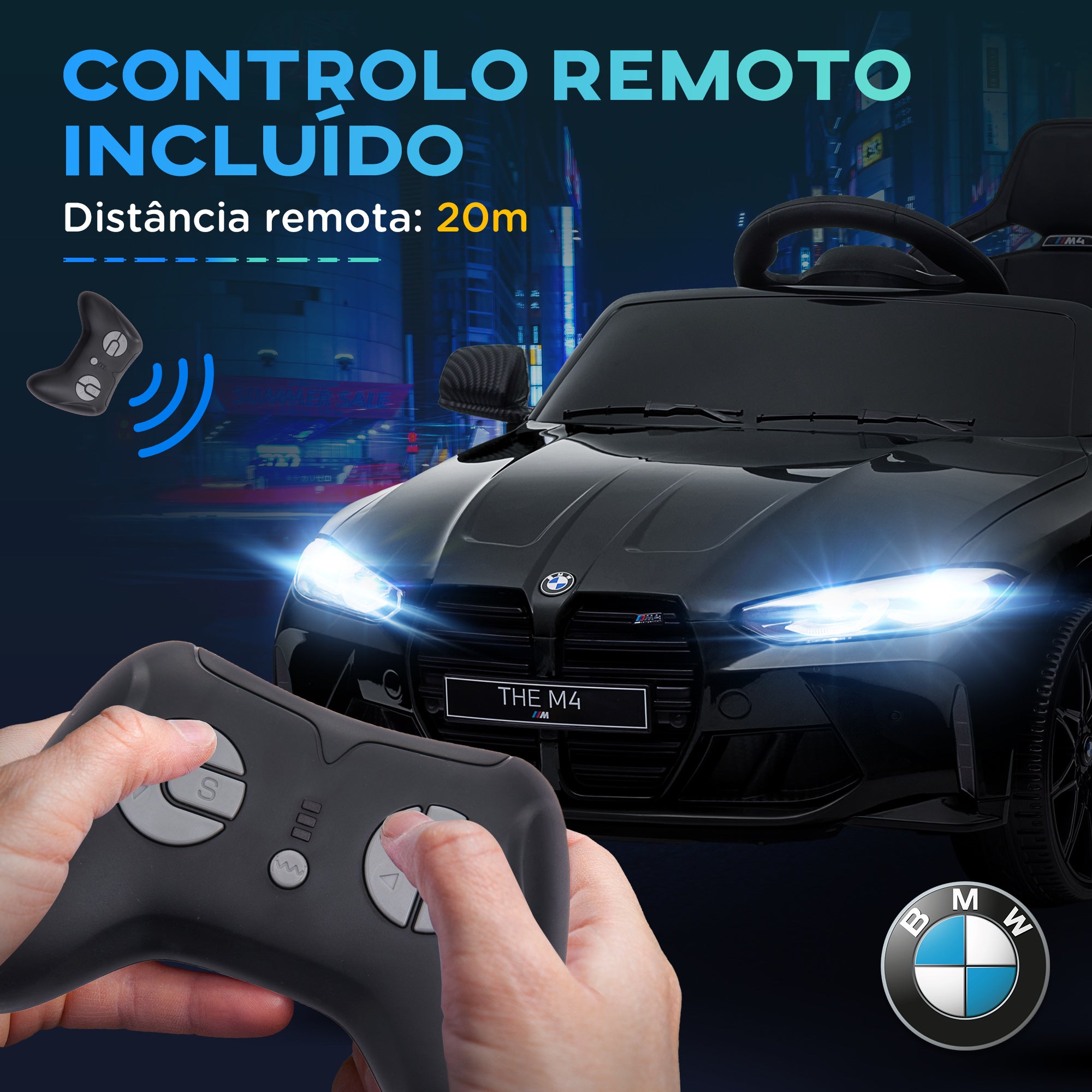 Carro Elétrico Infantil Preto 108x69,5x51 cm