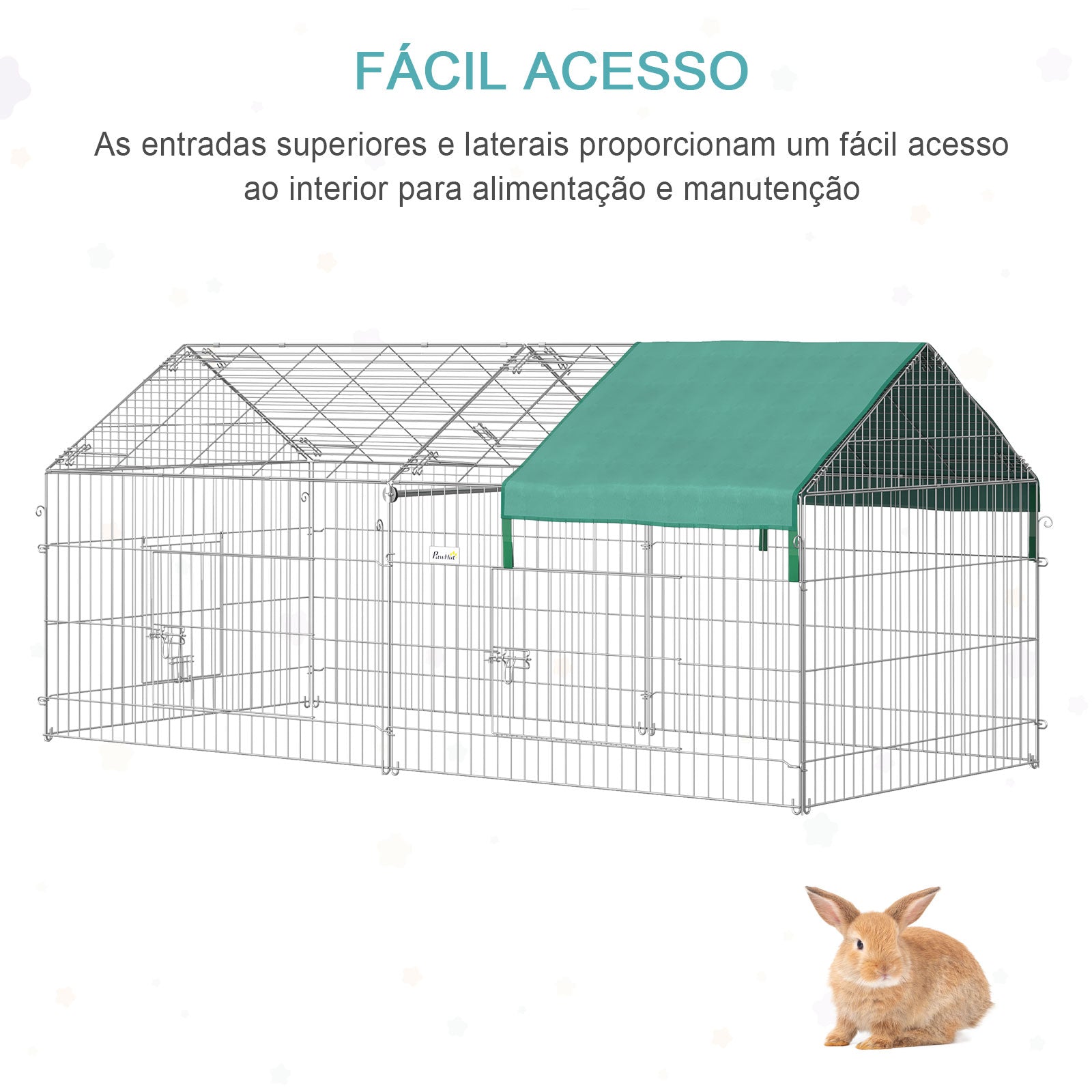 Gaiola para Animais de Estimação – 220x103x103cm – Prata – Metálica