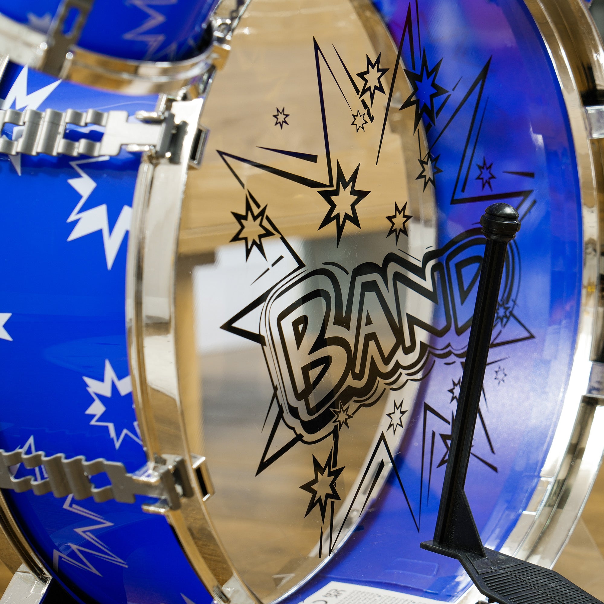Bateria Infantil com Banco para Crianças acima de 3 Anos 65x22x57 cm Azul