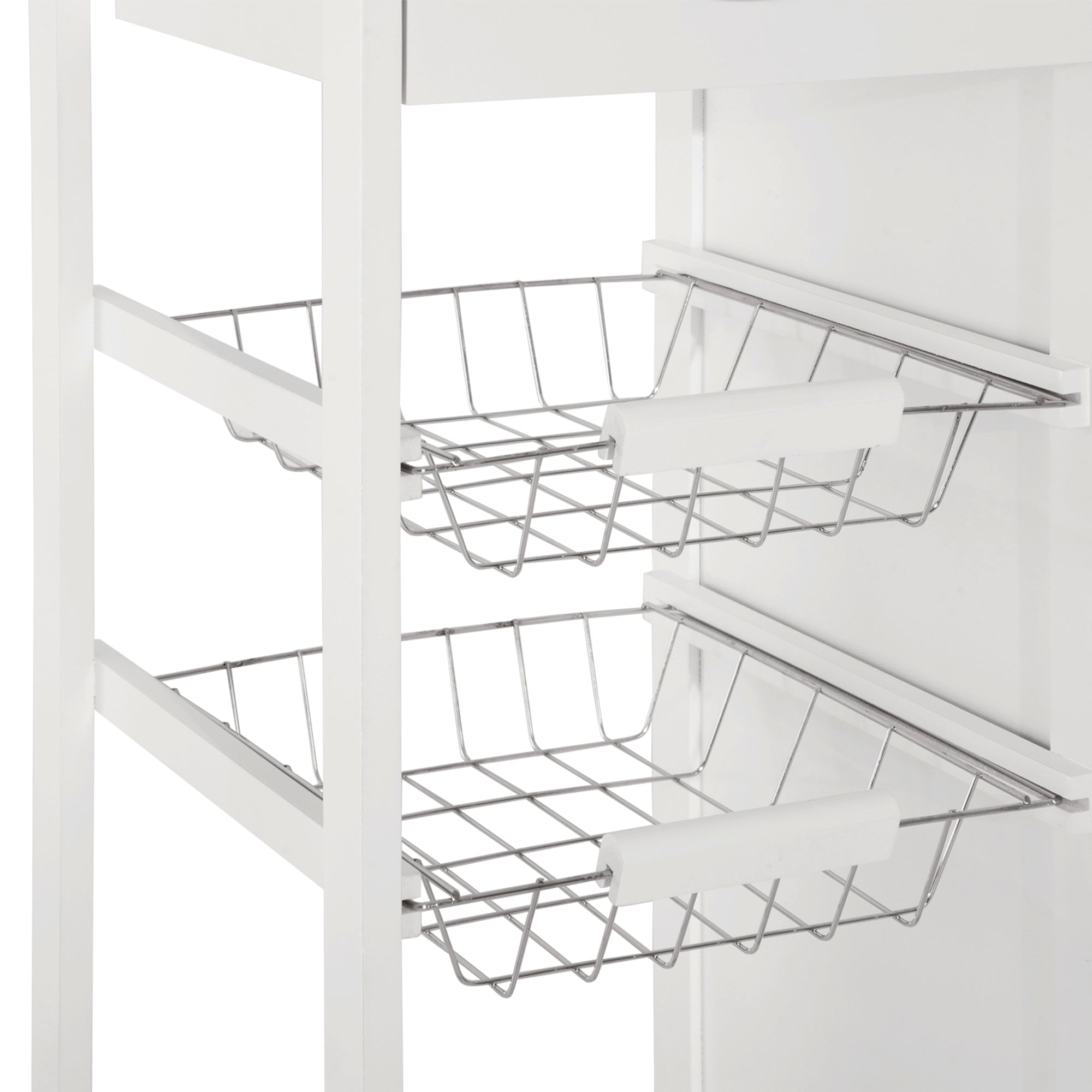Carrinho de Cozinha de Bambu Branco 70x37x85 cm