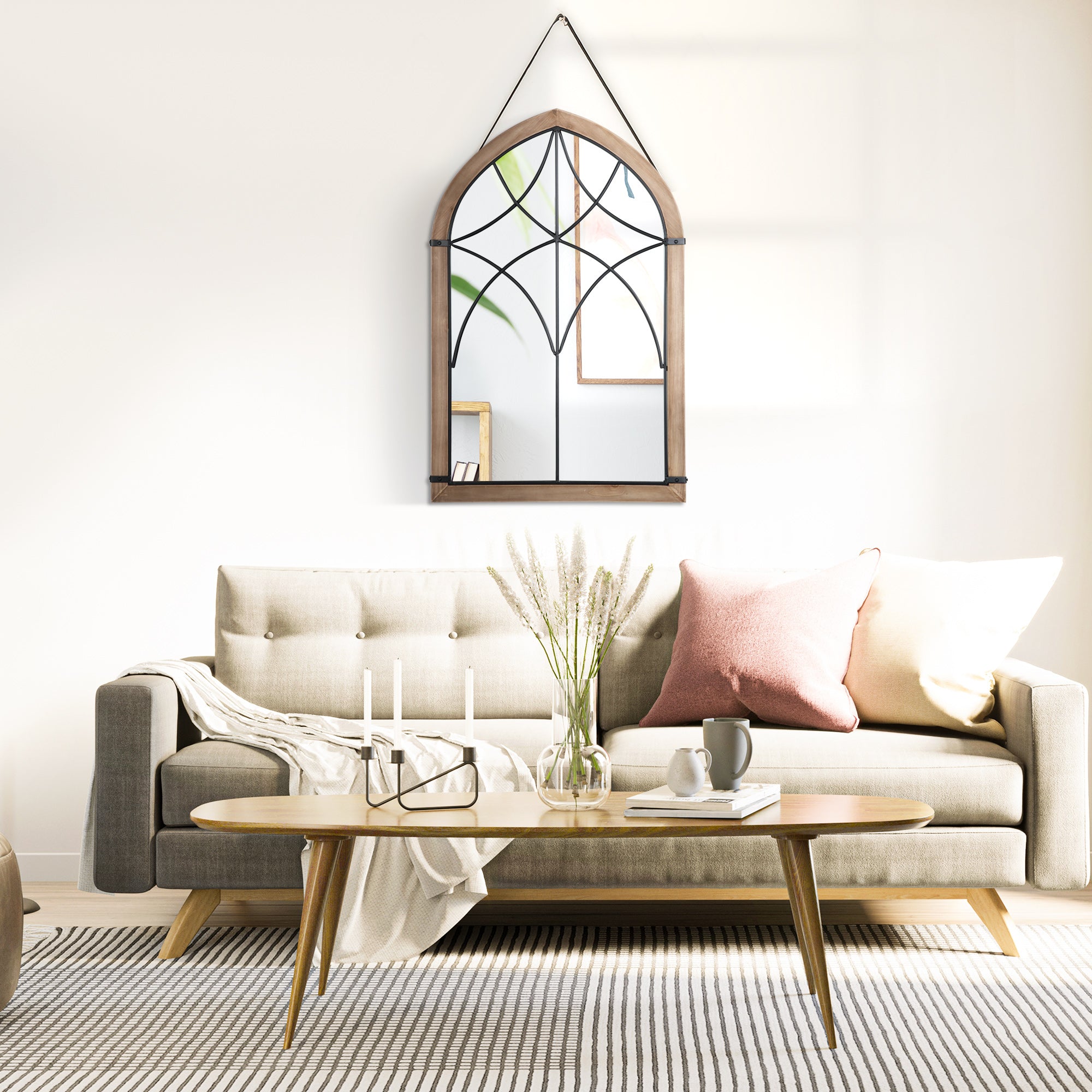 Espelho de Parede Decorativo 93x60cm Marrom