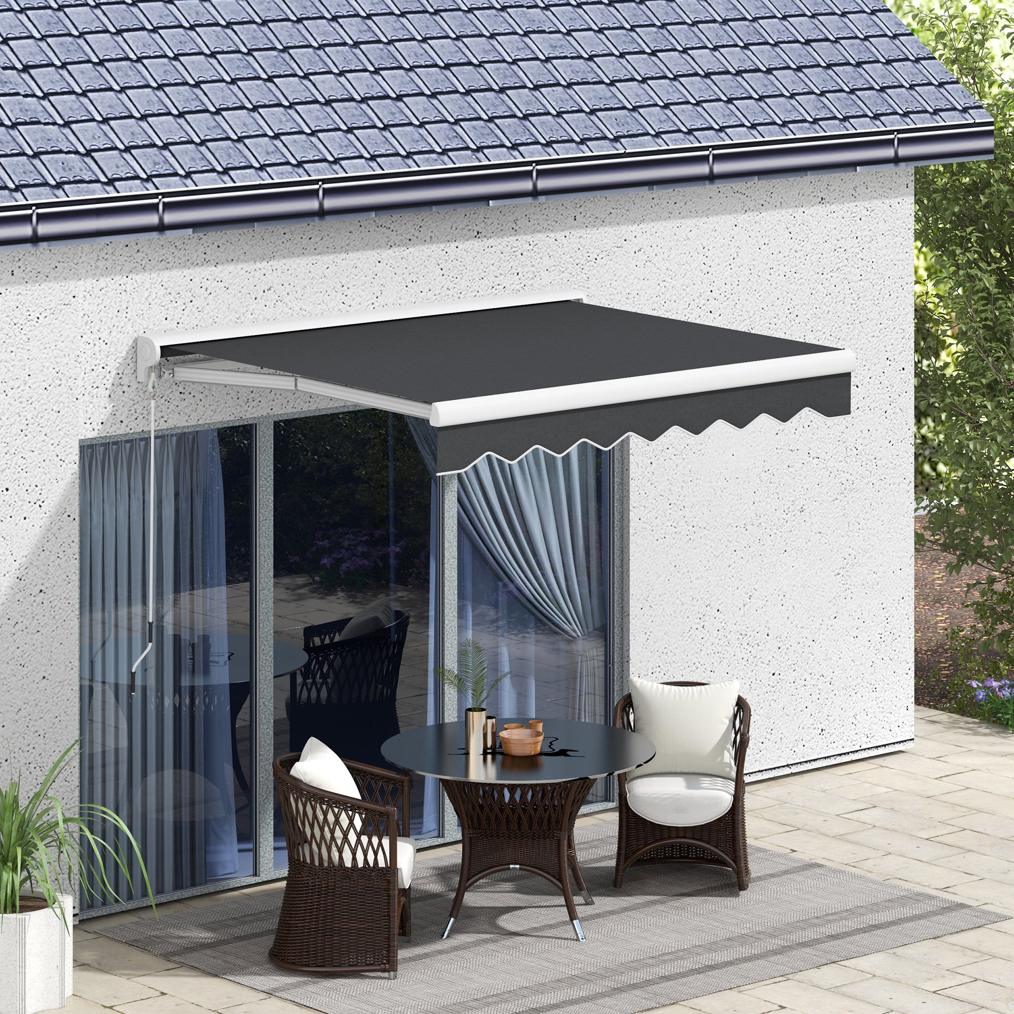 Toldo Retrátil Elétrico ou Manual 250x200 cm - Cinzento