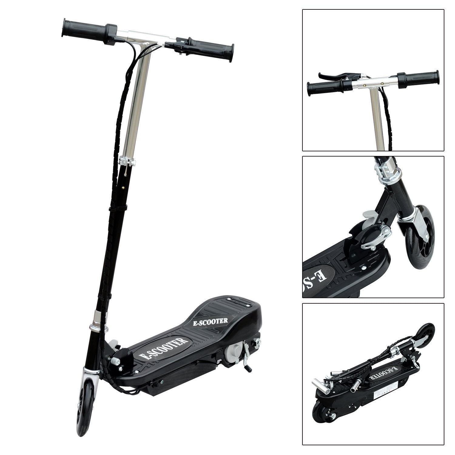 Trotinete Elétrica Dobrável para Crianças e Adolescentes - Preto 78x37x95 cm