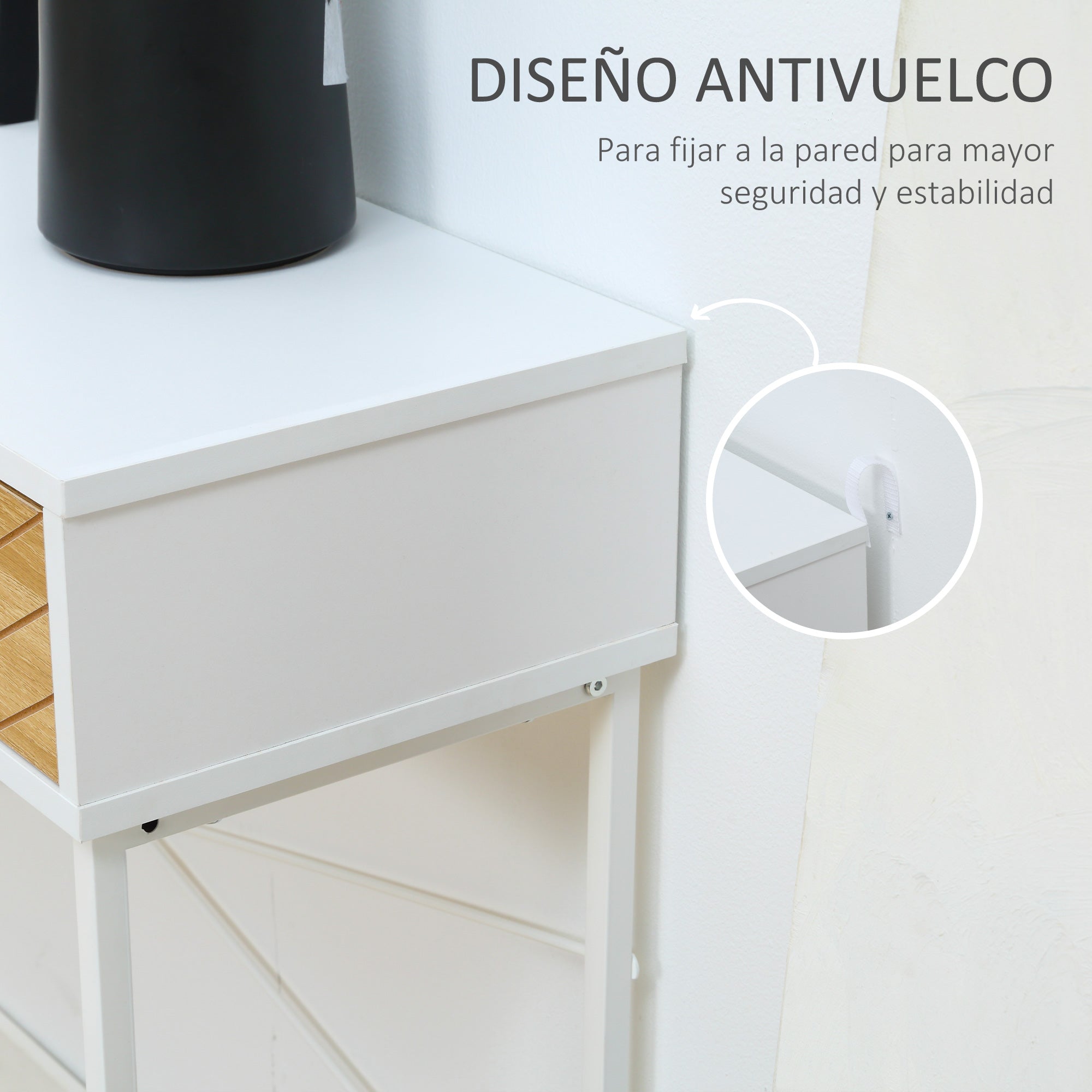 Mesa Consola 100x30x75cm Branca com 2 Gavetas de Armazenamento