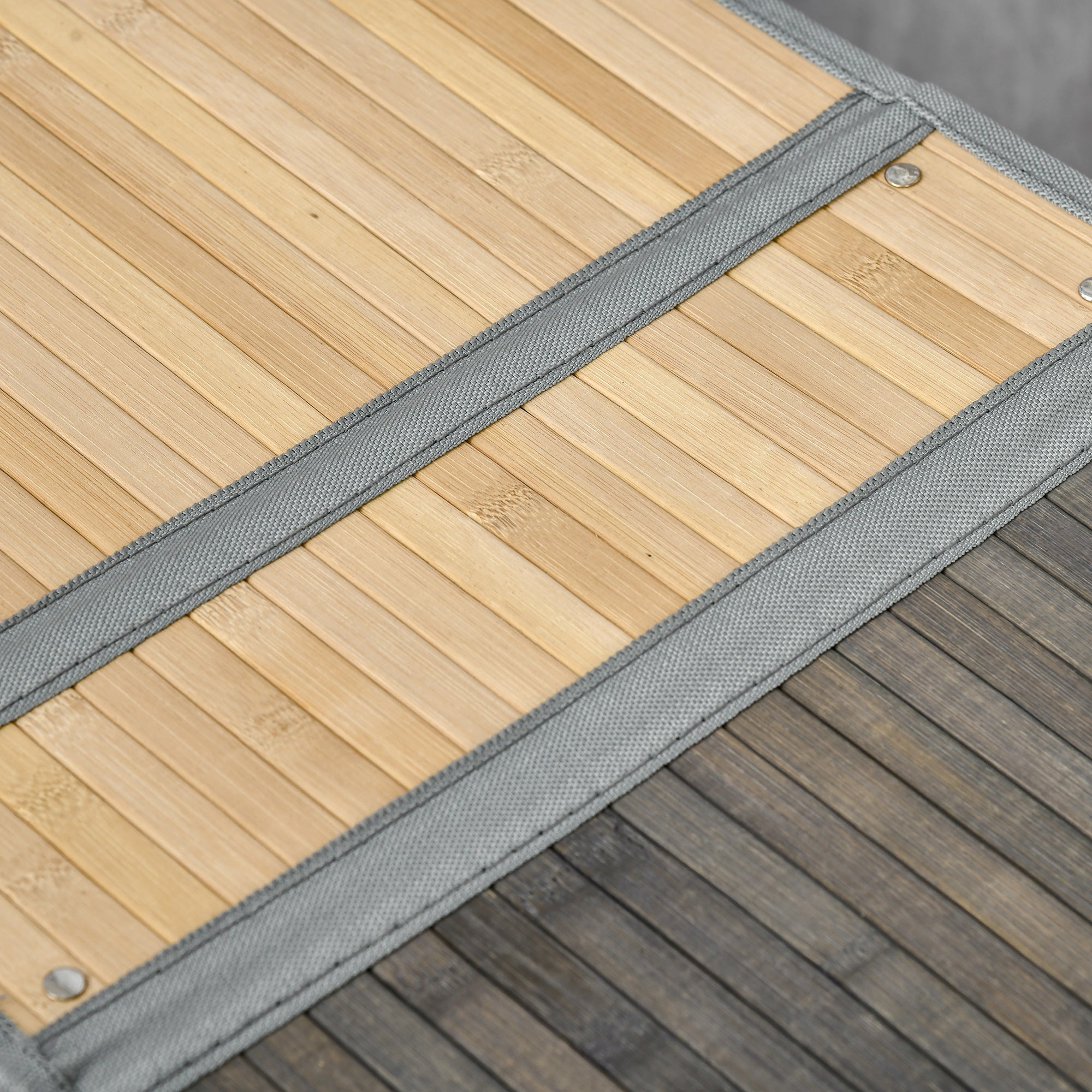 Cesto de Roupa de Bambu 100L 62,5x37x60,5cm Cinza e Madeira