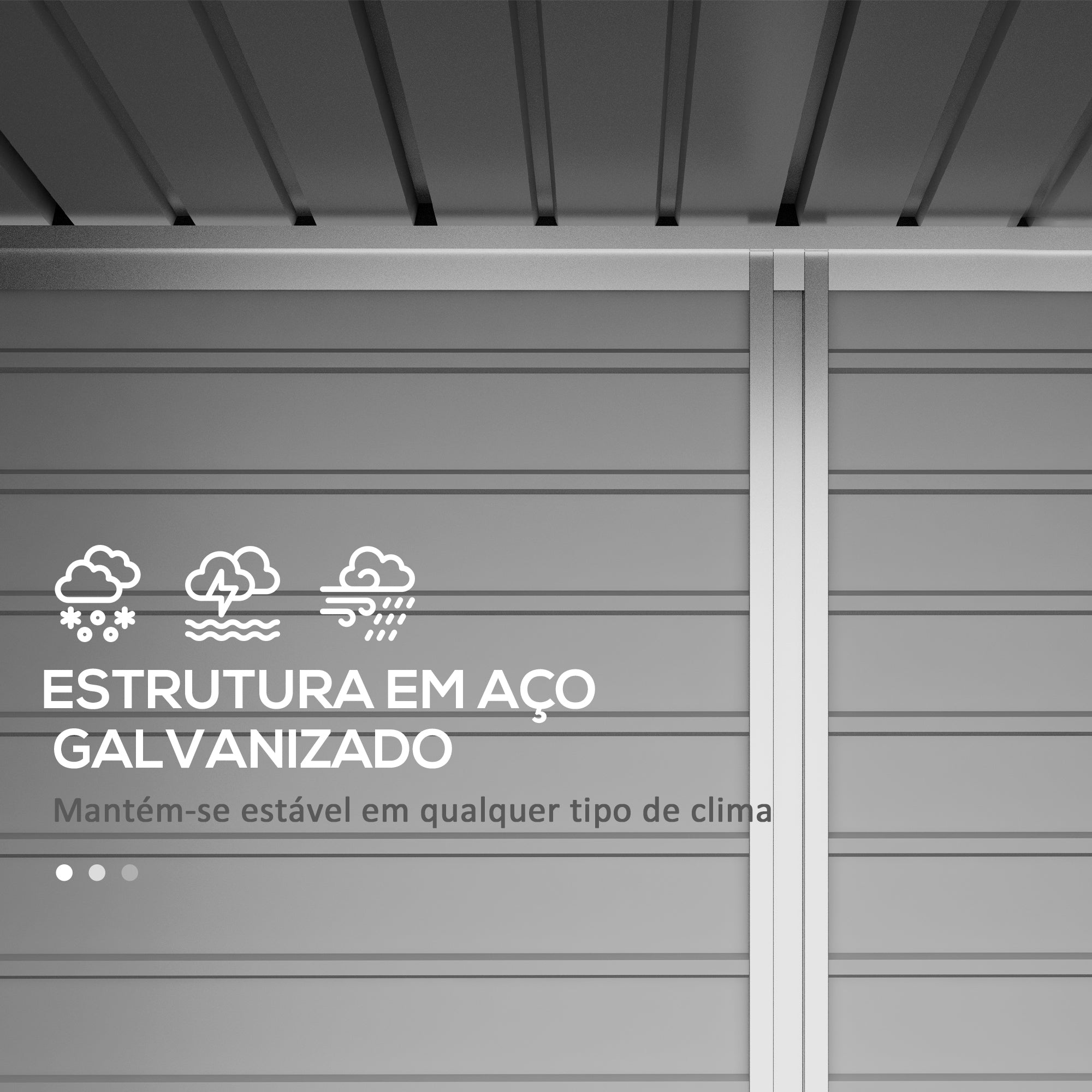 Abrigo de Jardim Verde 249x121x166/183 cm - Estrutura de Aço, Ventilação e Trava