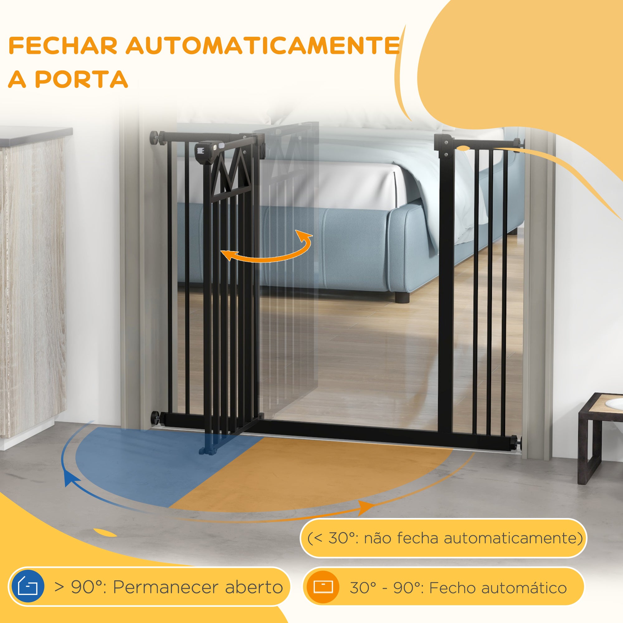 Barreira de Segurança Extensível 74-100x76 cm - Cor Preto