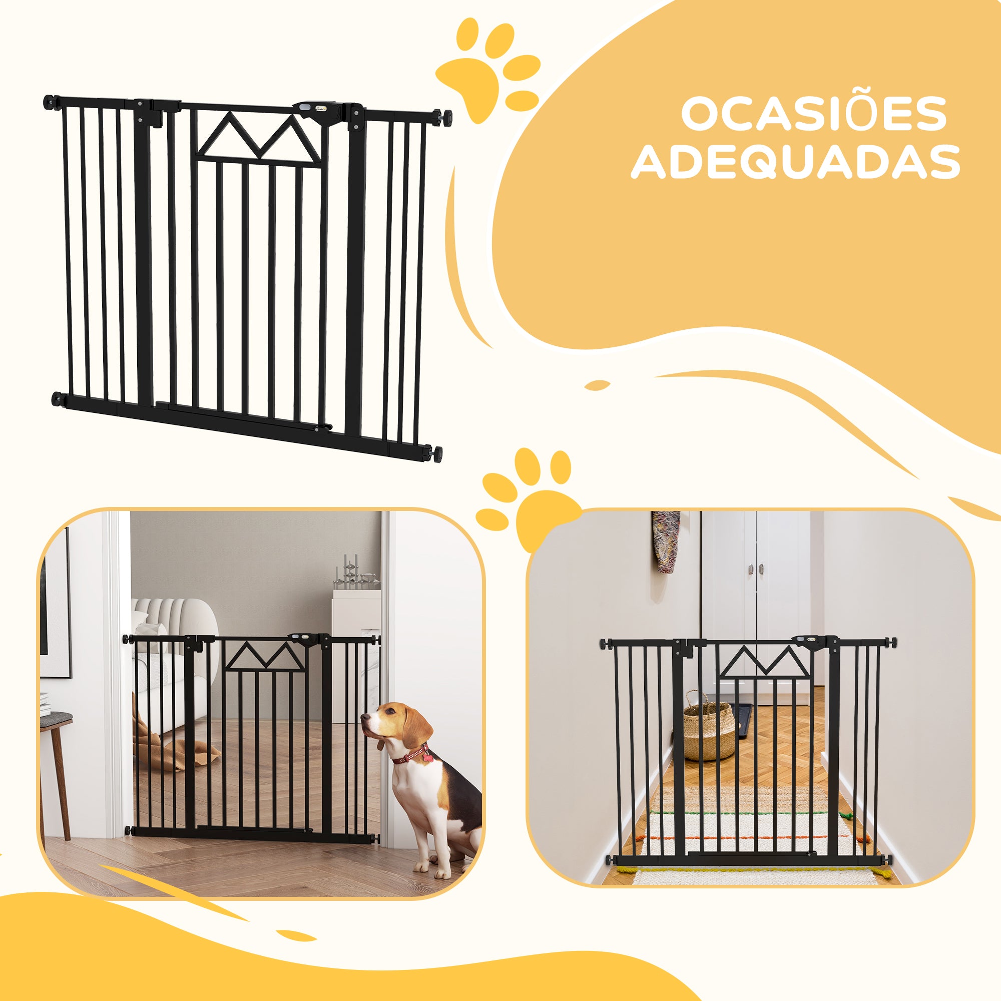 Barreira de Segurança Extensível 74-100x76 cm - Cor Preto