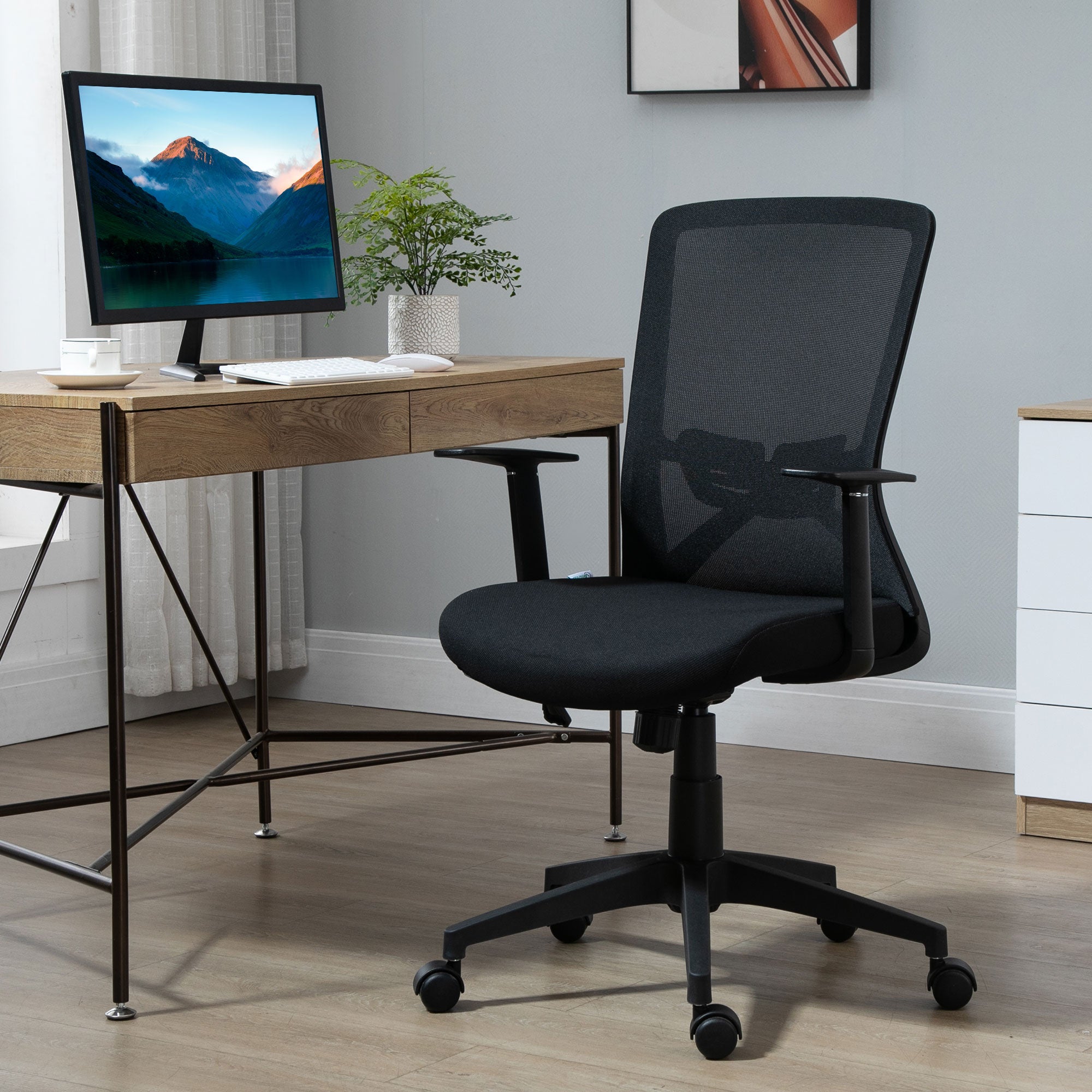 Cadeira de Escritório Ergonômica Preto 62x61x109cm