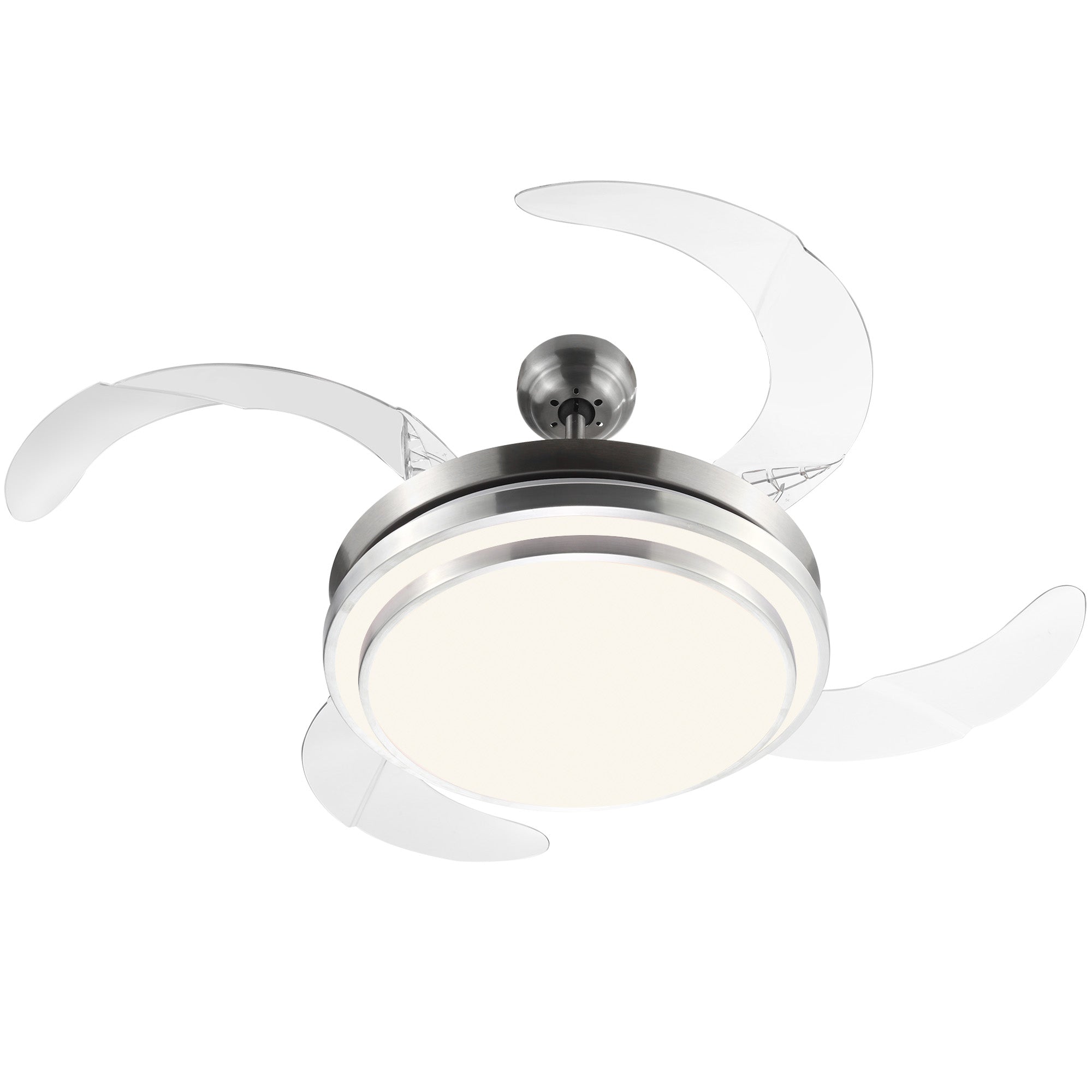 Ventoinha de Teto Prata Ø106x43 cm com Luz LED Ajustável
