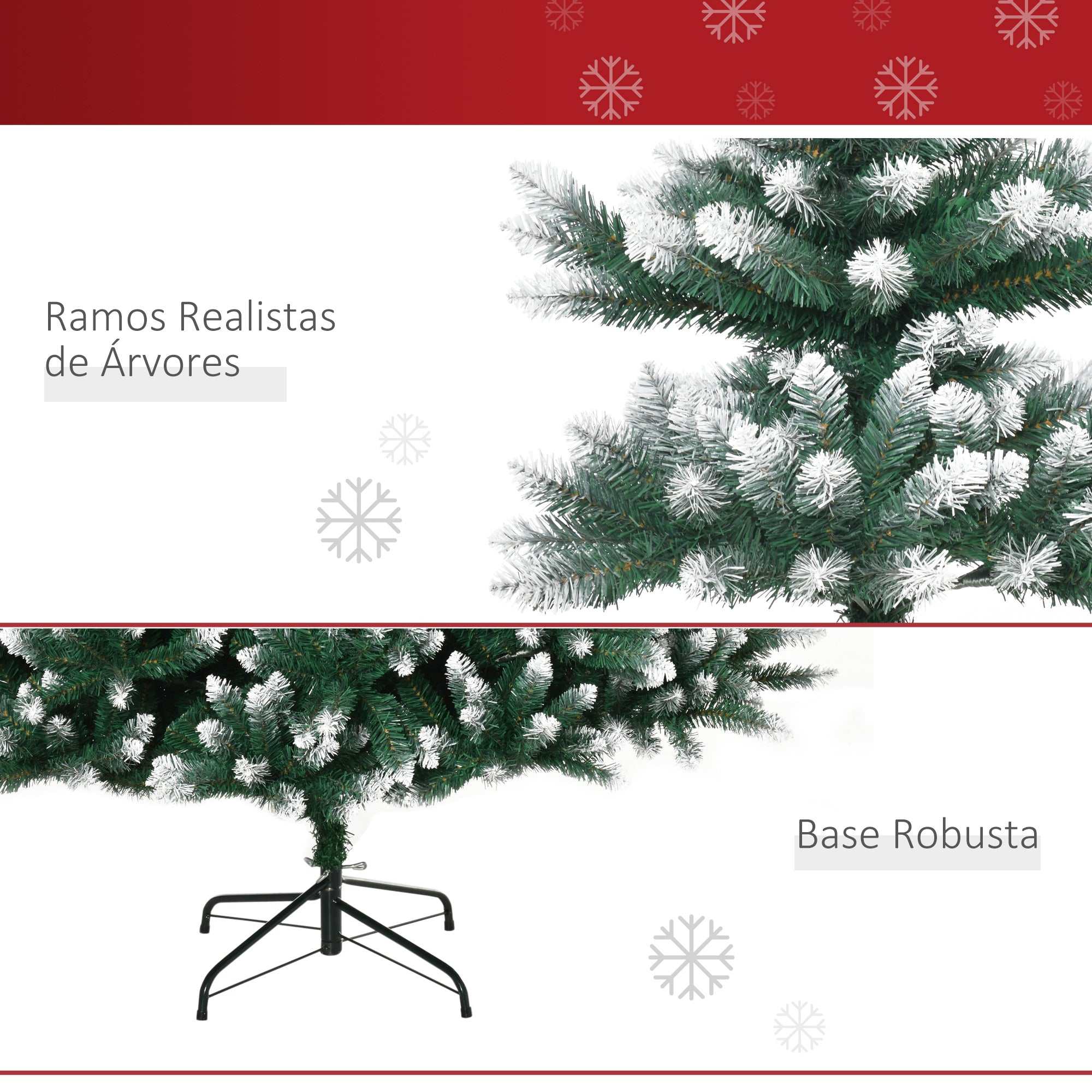 Árvore de Natal 210 cm Verde Realista com Efeito de Neve