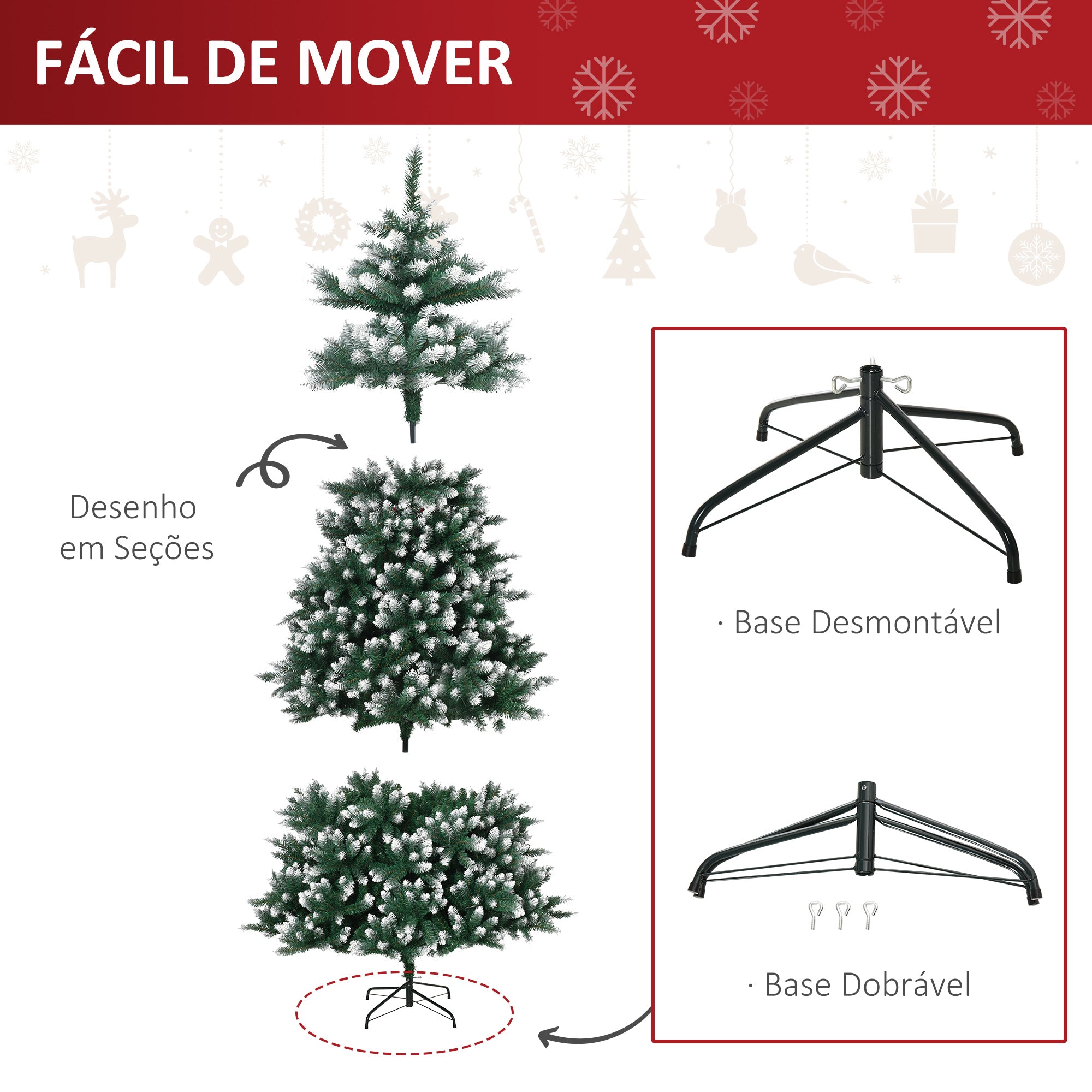Árvore de Natal 210 cm Verde Realista com Efeito de Neve