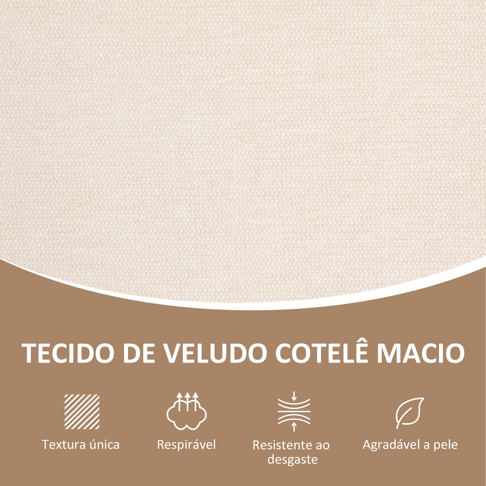 Sofá de 2 Lugares Chenille Bege 123x75x88 cm