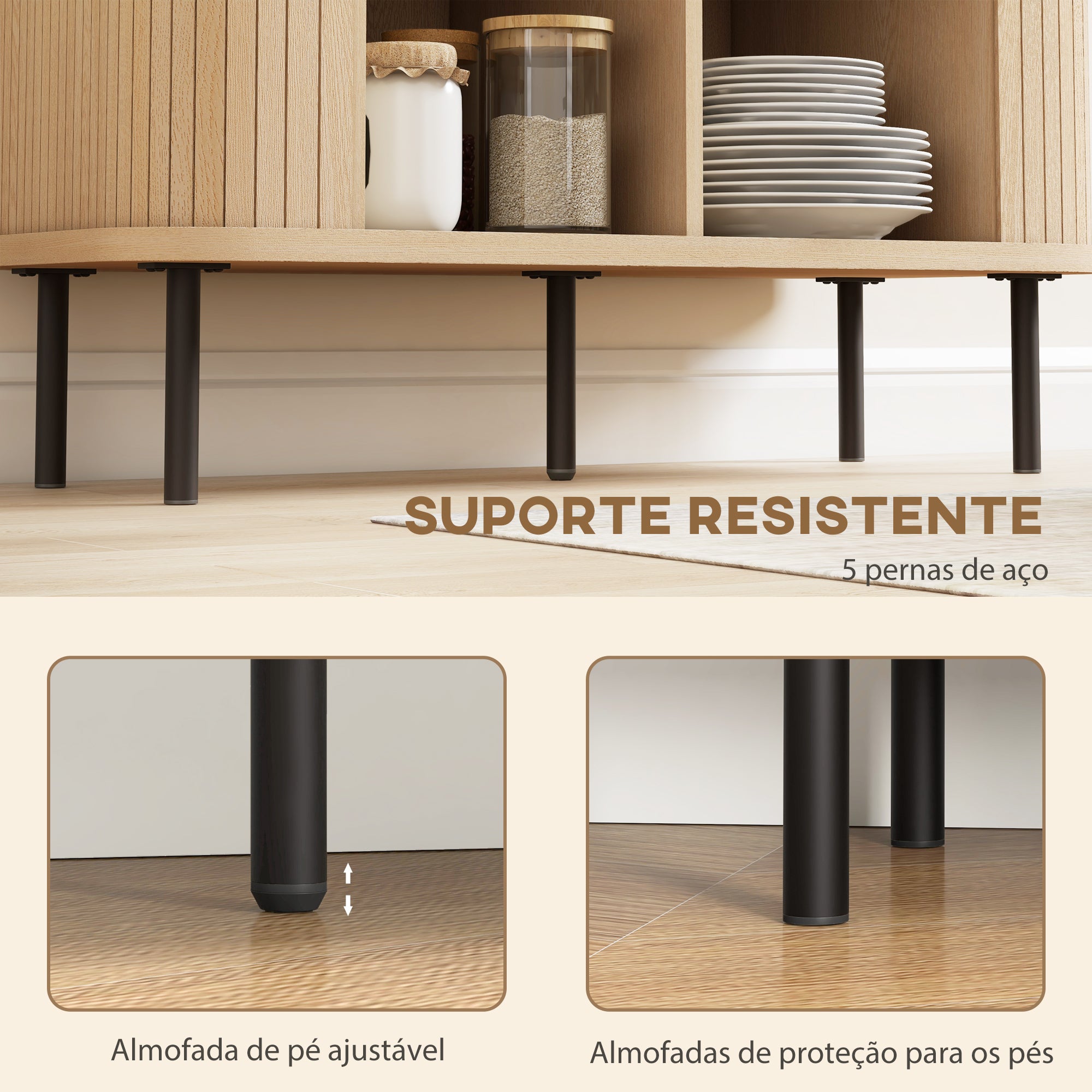 Aparador Vintage com 90x40x75 cm em Cor de Madeira Natural