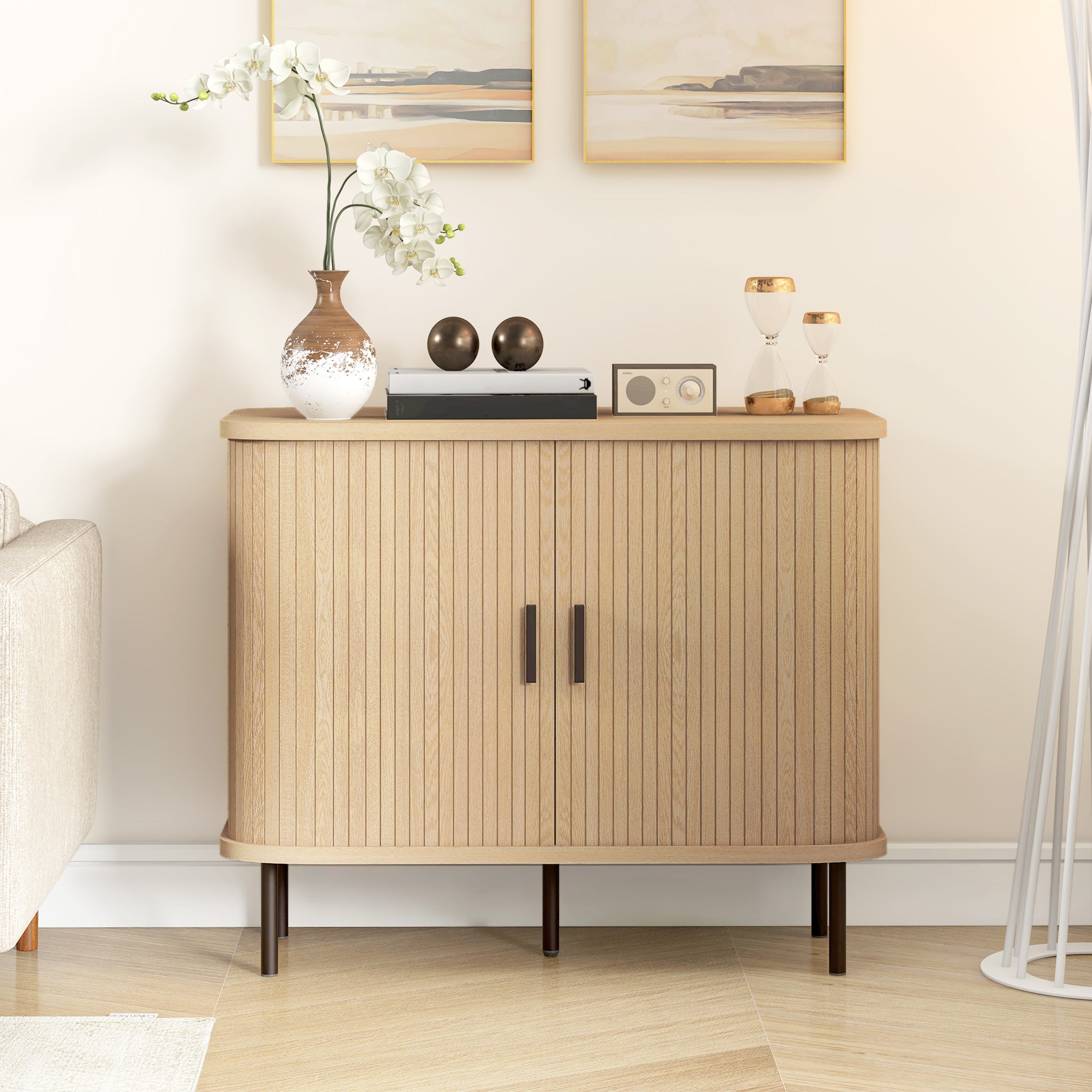 Aparador Vintage com 90x40x75 cm em Cor de Madeira Natural