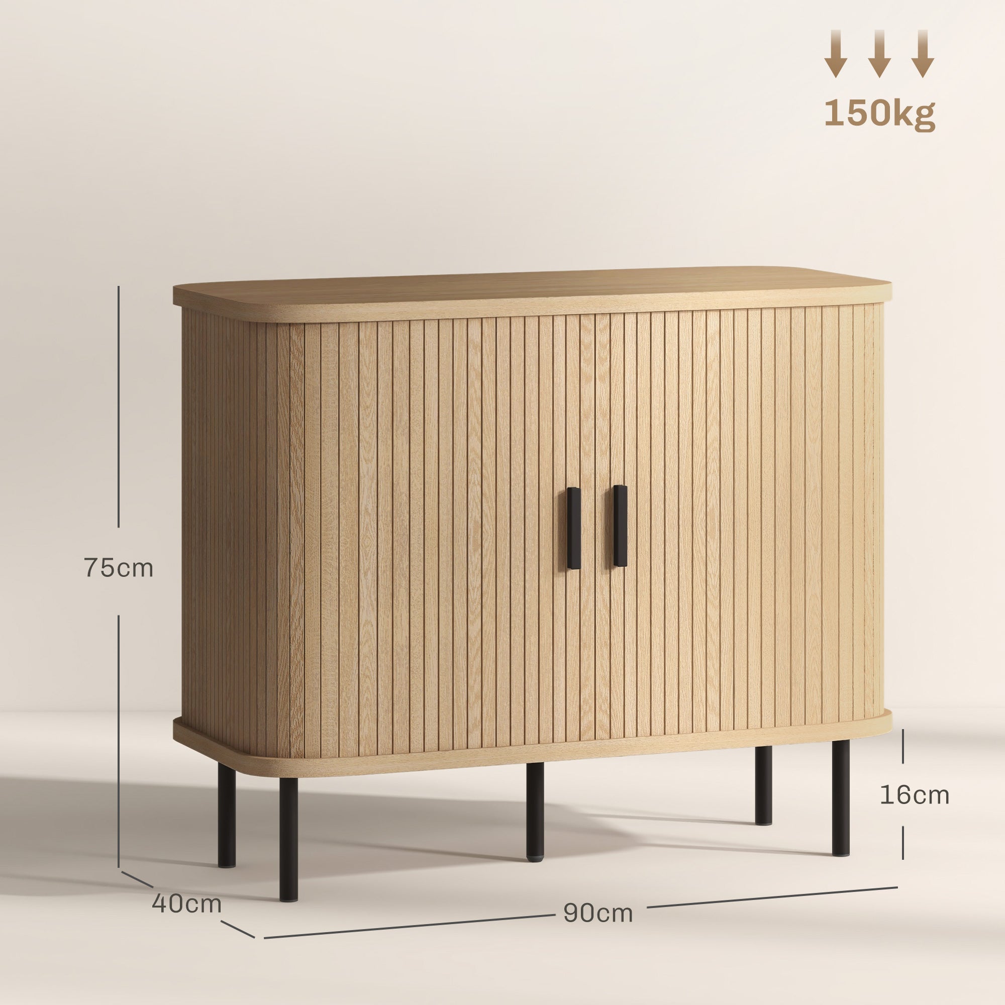 Aparador Vintage com 90x40x75 cm em Cor de Madeira Natural