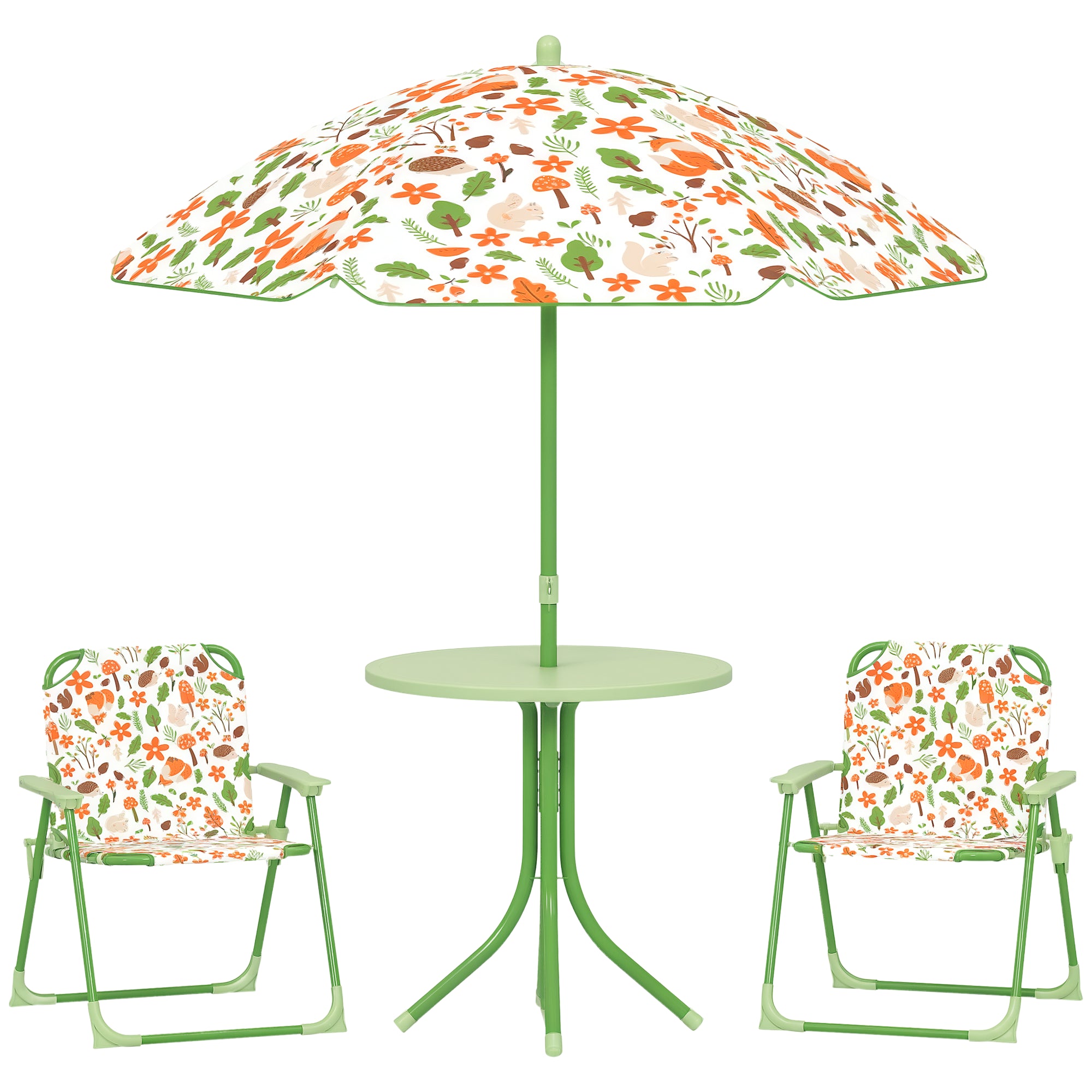 Conjunto Mesa e Cadeiras Infantil Verde Ø49,5x50cm
