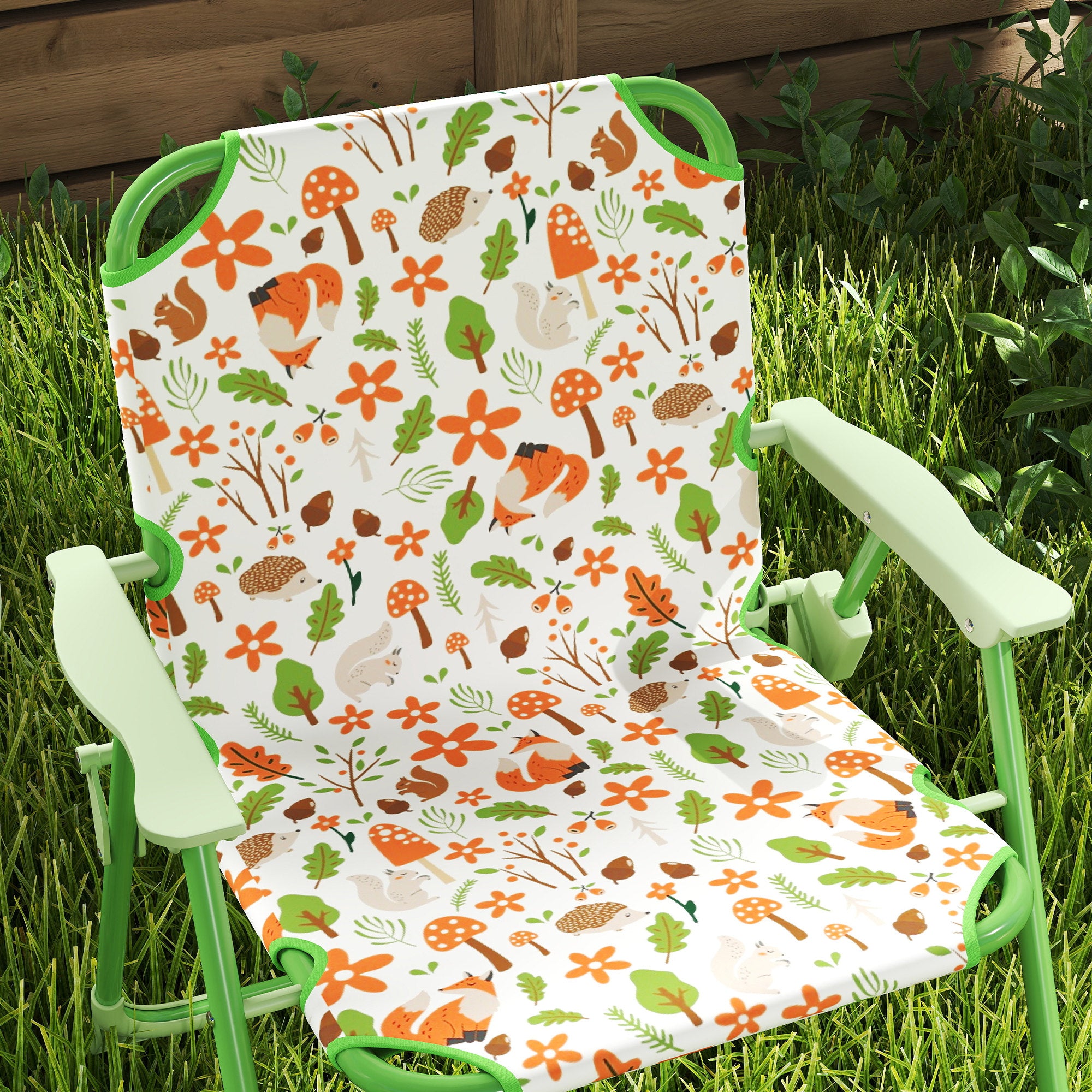 Conjunto Mesa e Cadeiras Infantil Verde Ø49,5x50cm