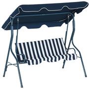 Baloiço de Jardim 2-3 Lugares Azul e Branco 170x110x153 cm