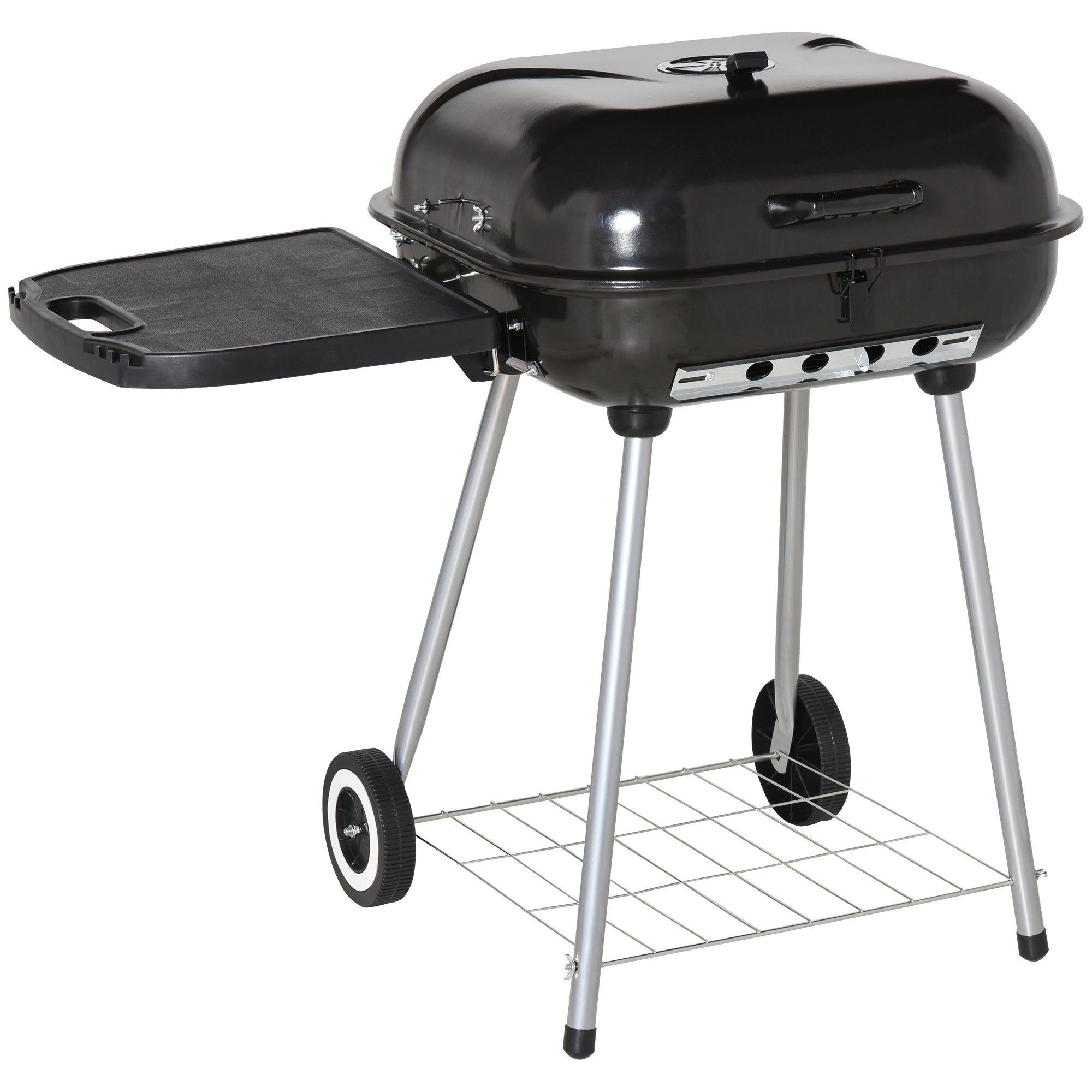 Barbecue a Carvão Portátil 96x60x83 cm - Cor Preto