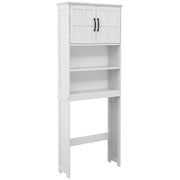 Armário sobre Sanita com 2 Portas e Prateleiras - 66x23x178 cm Branco