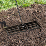 Rastrillo Nivelador de Relva 75 x 25 cm - Ferramenta de Jardim Resistente com Pega Ergonómica para Solo de Jardim, Pátio ou Quinta - Preto