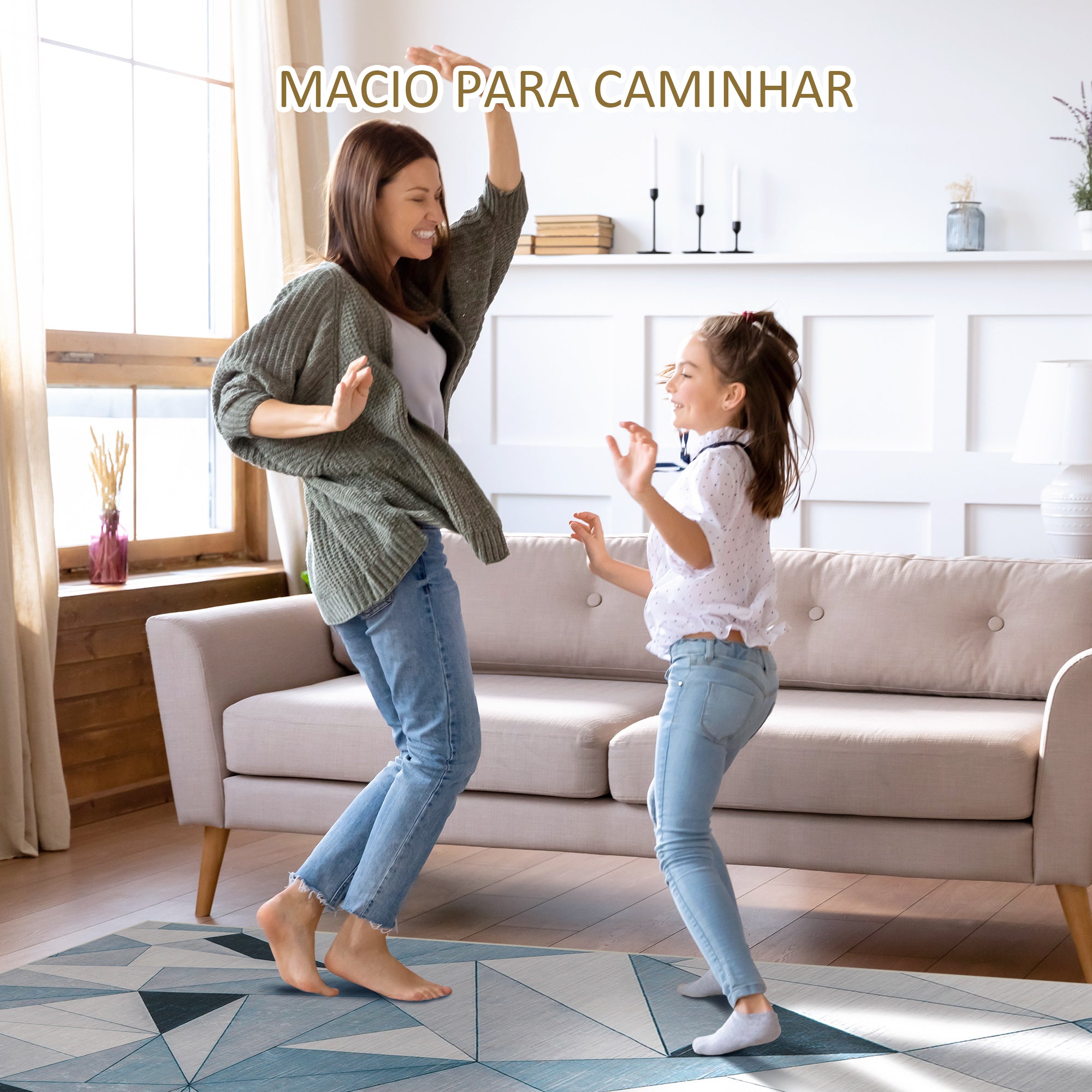 Tapete Geométrico Multicor 230x160cm para Sala de Estar