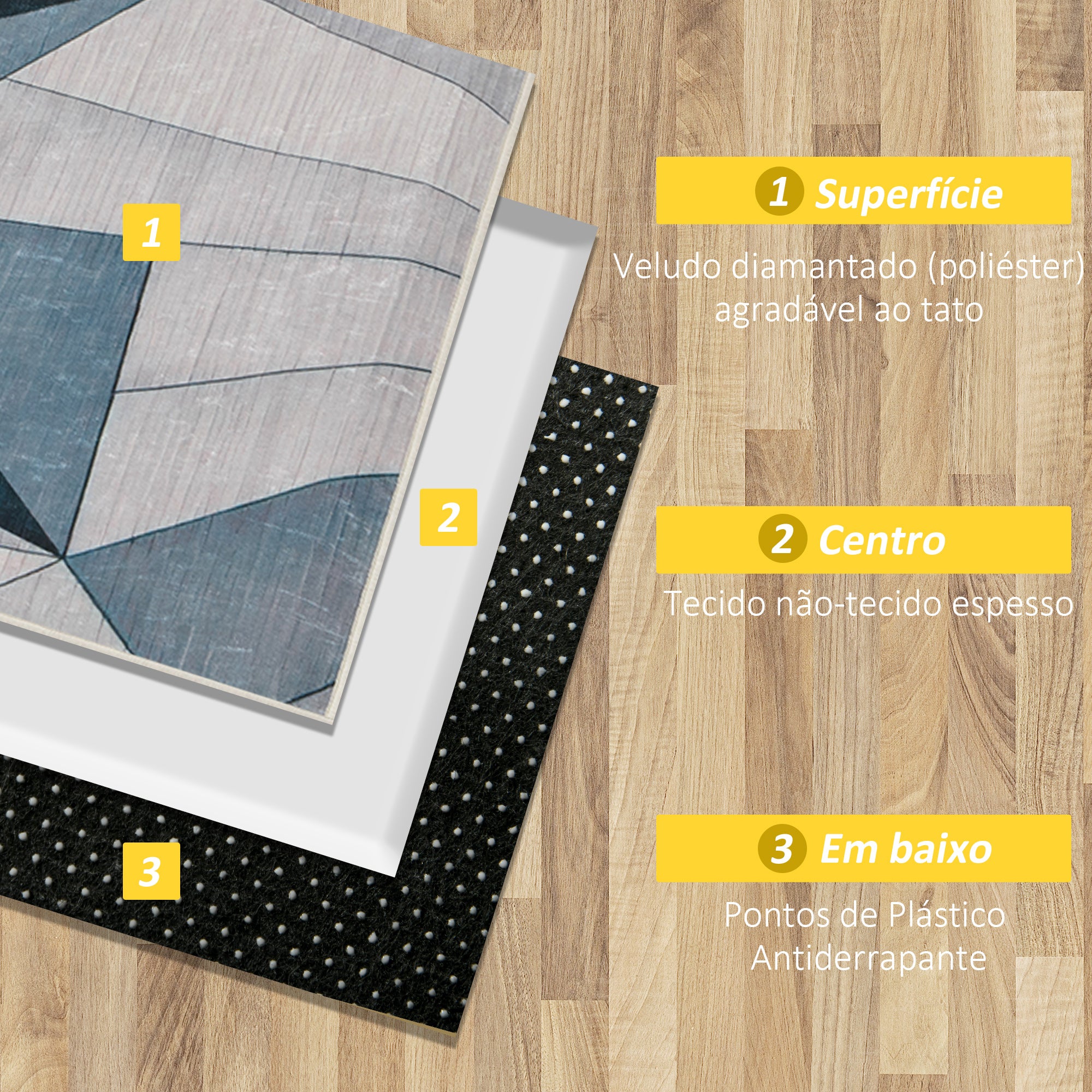 Tapete Geométrico Multicor 230x160cm para Sala de Estar