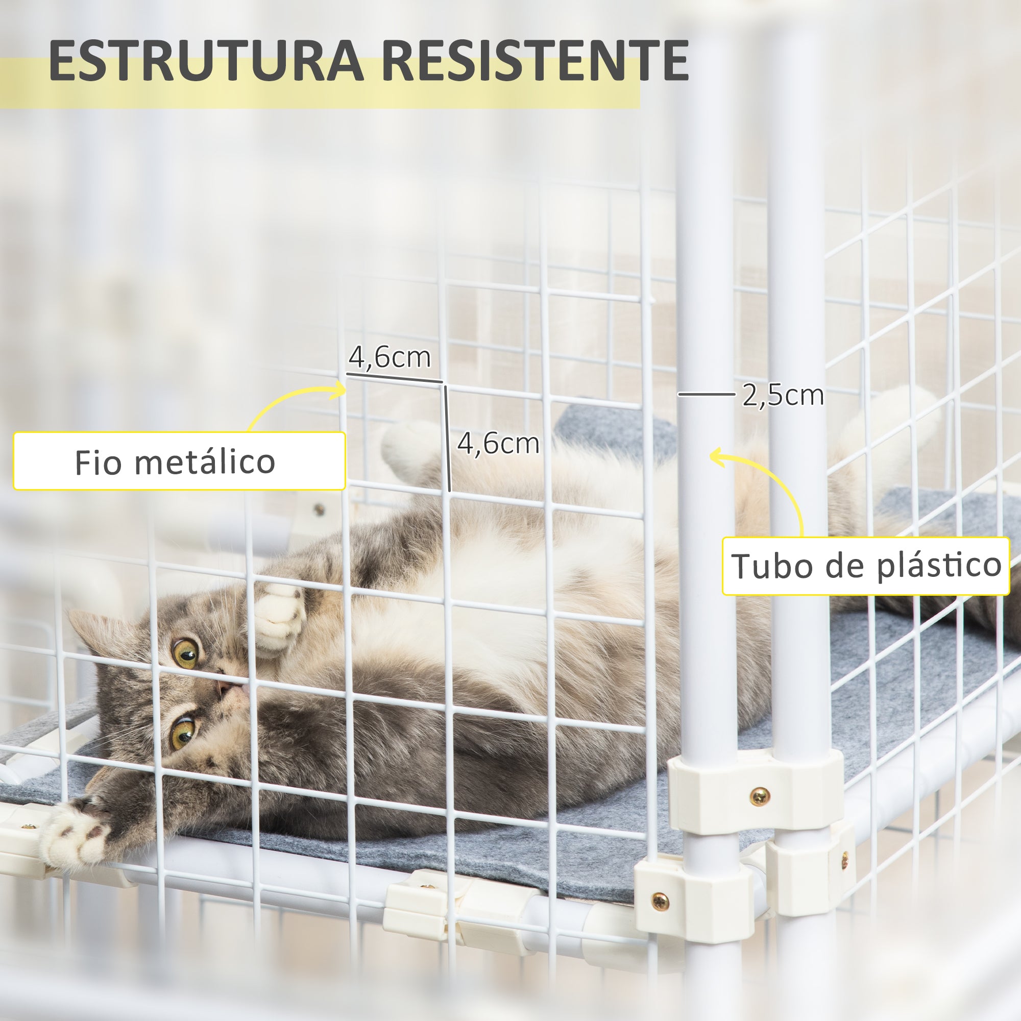 Recinto Modular para Animais de Estimação - 68x68x2.5 cm - Cor Branca